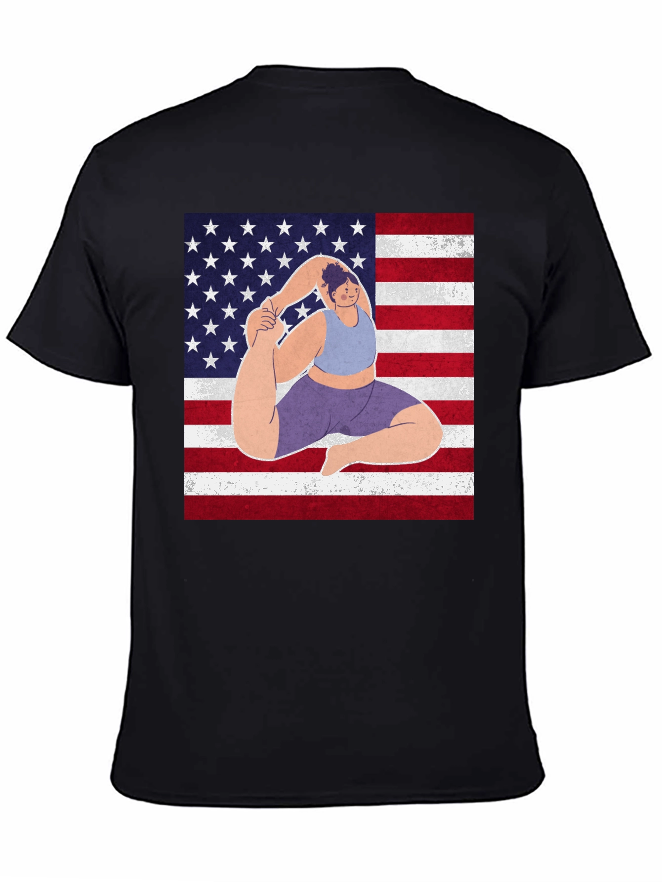 Yoga USA Flag Graphic T-Shirt