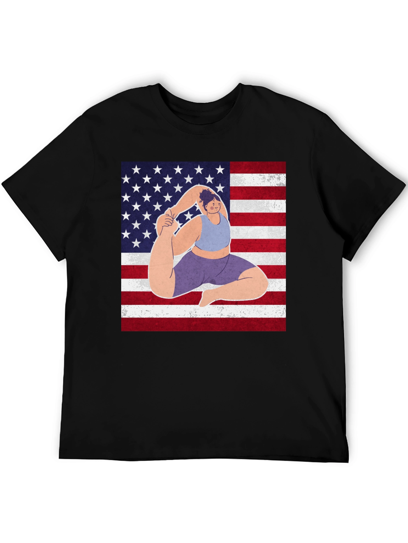 Yoga USA Flag Graphic T-Shirt