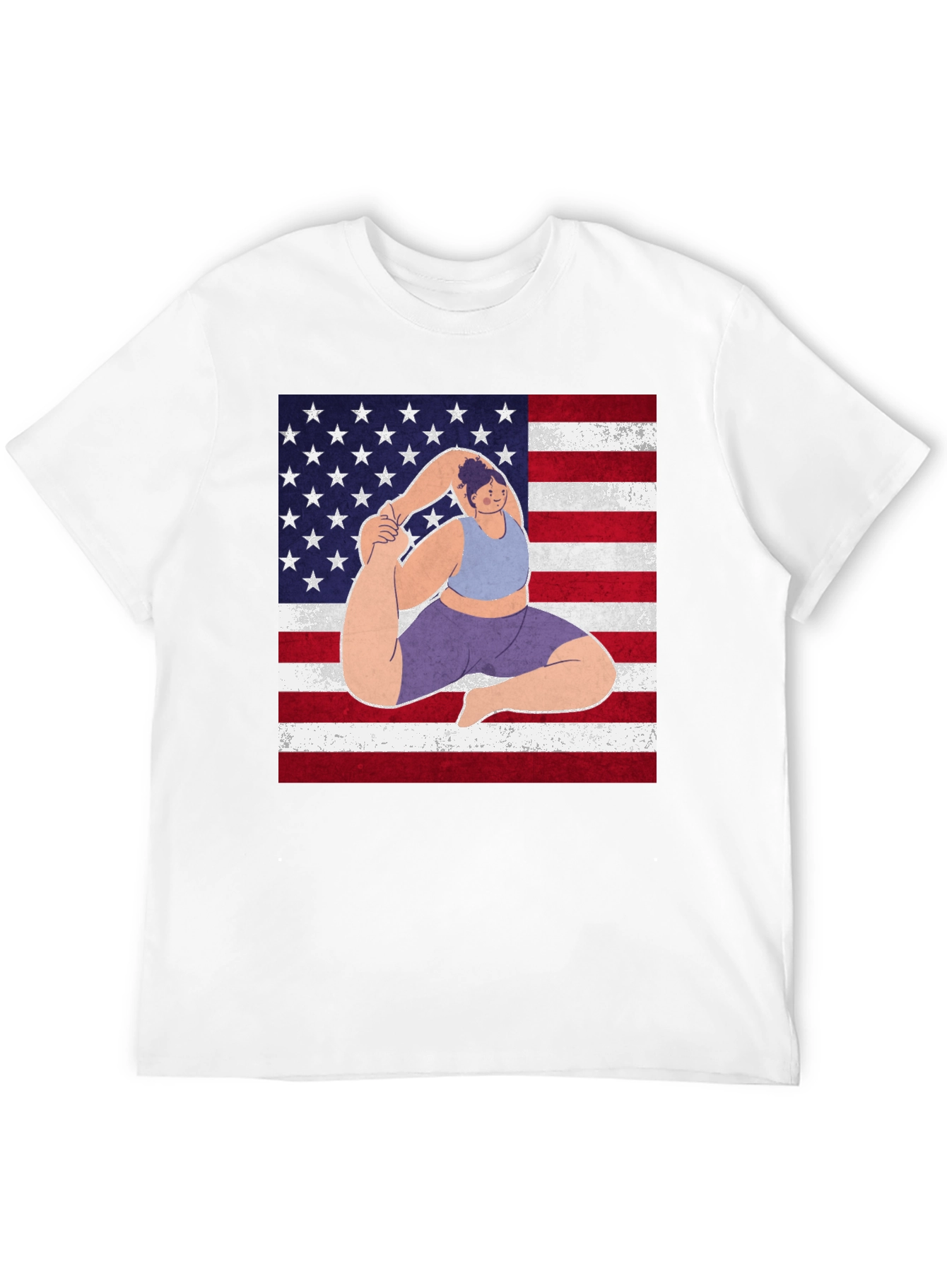 Yoga USA Flag Graphic T-Shirt