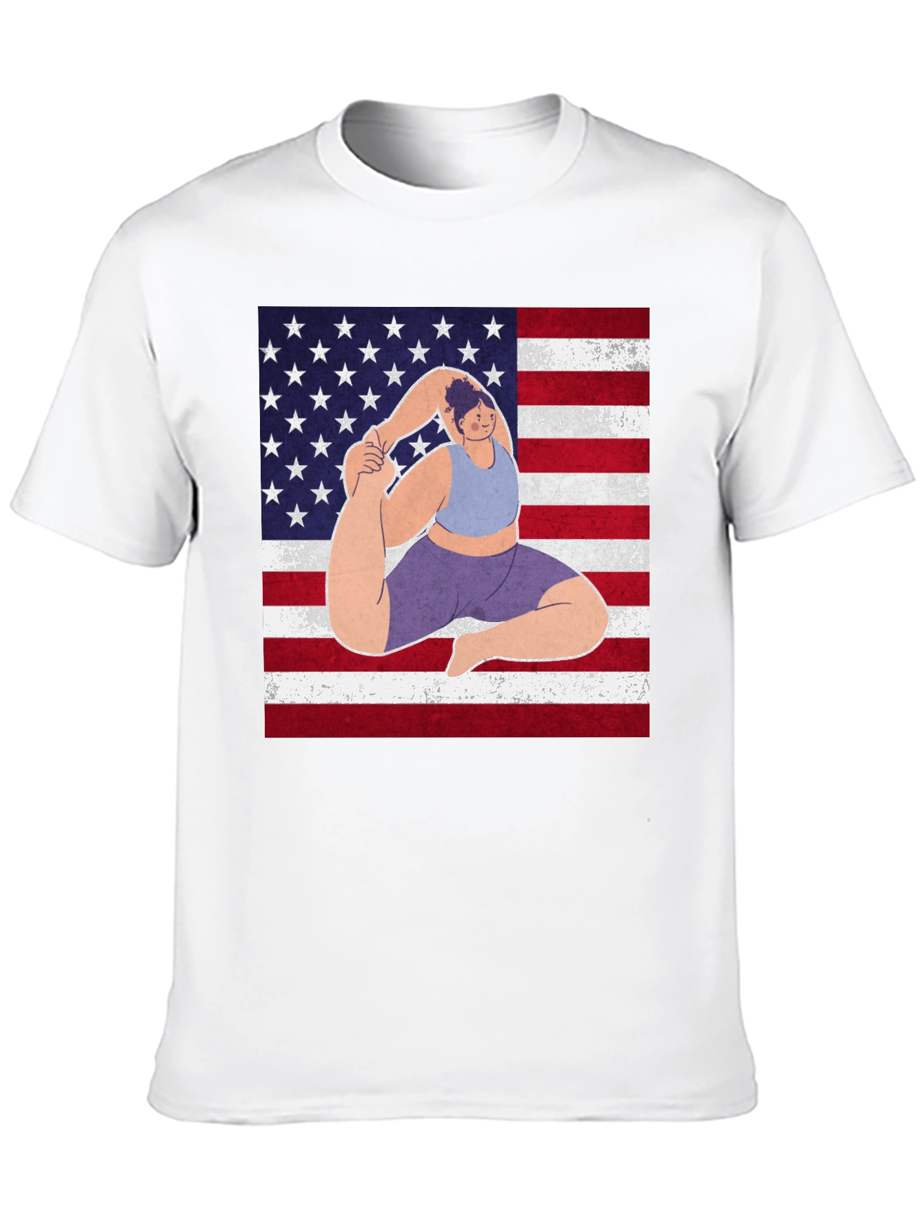 Yoga USA Flag Graphic T-Shirt