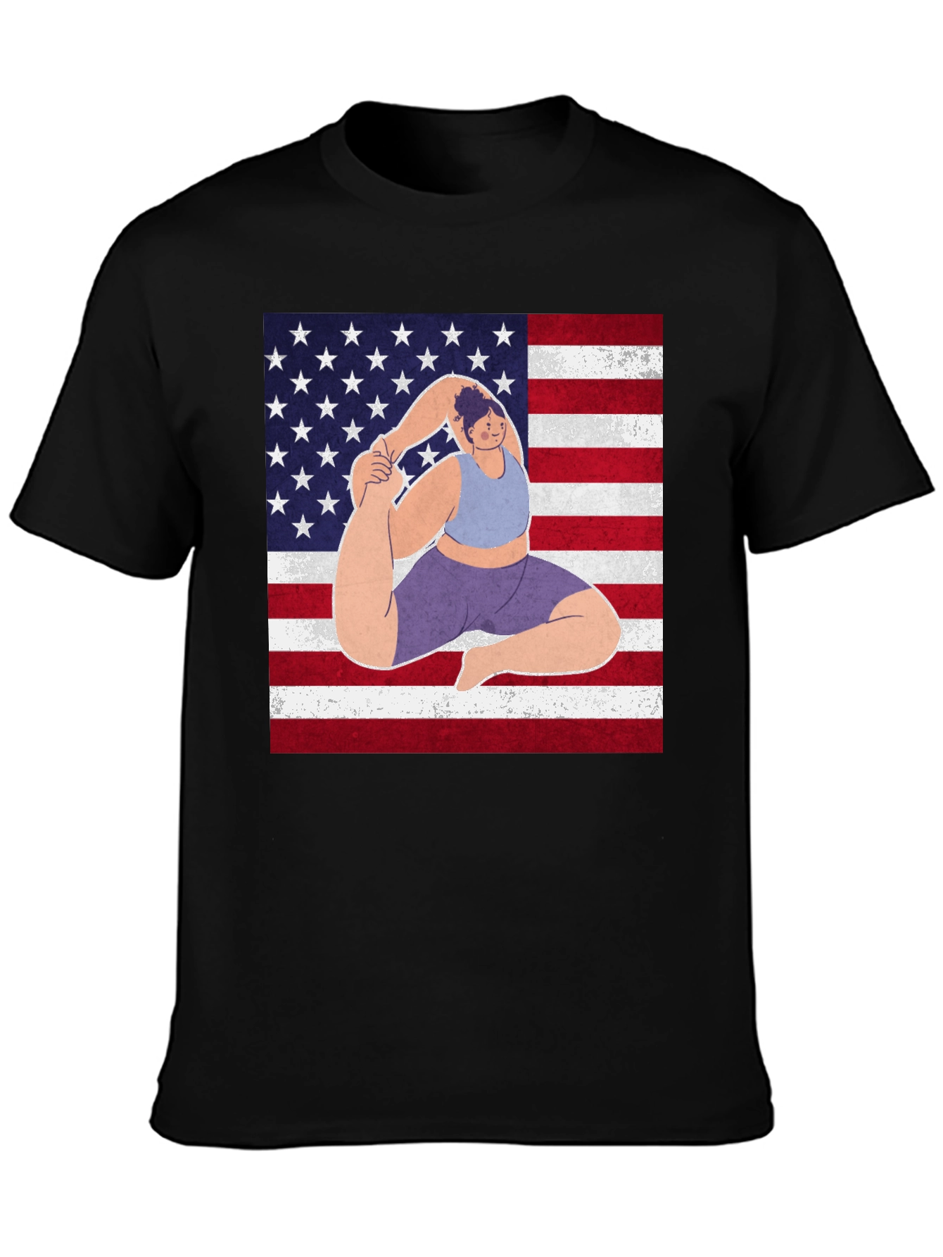 Yoga USA Flag Graphic T-Shirt