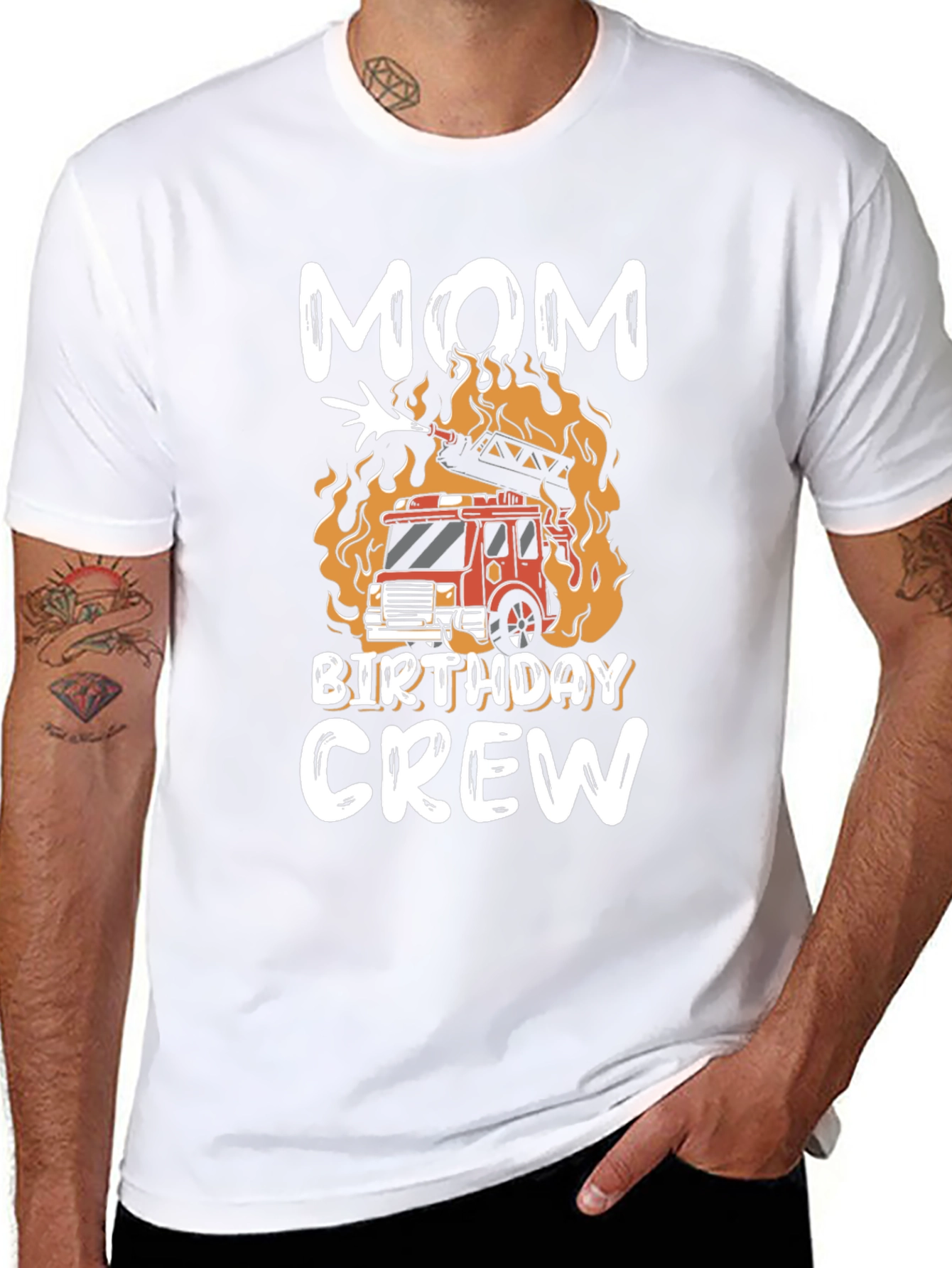 Mom Birthday Crew Firetruck T-Shirt