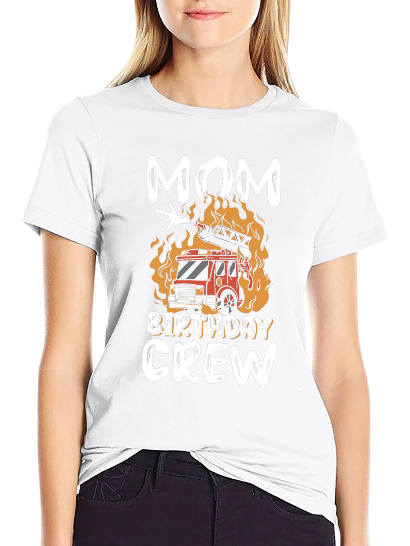 Mom Birthday Crew Firetruck T-Shirt