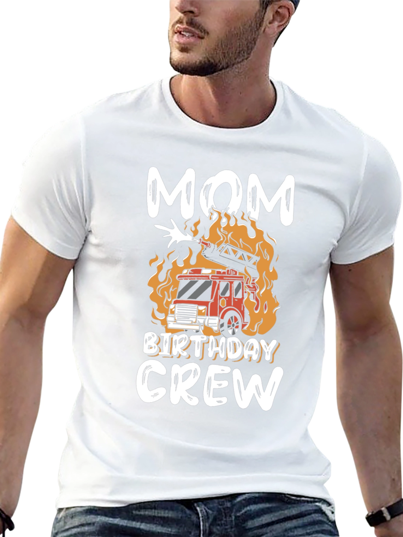 Mom Birthday Crew Firetruck T-Shirt