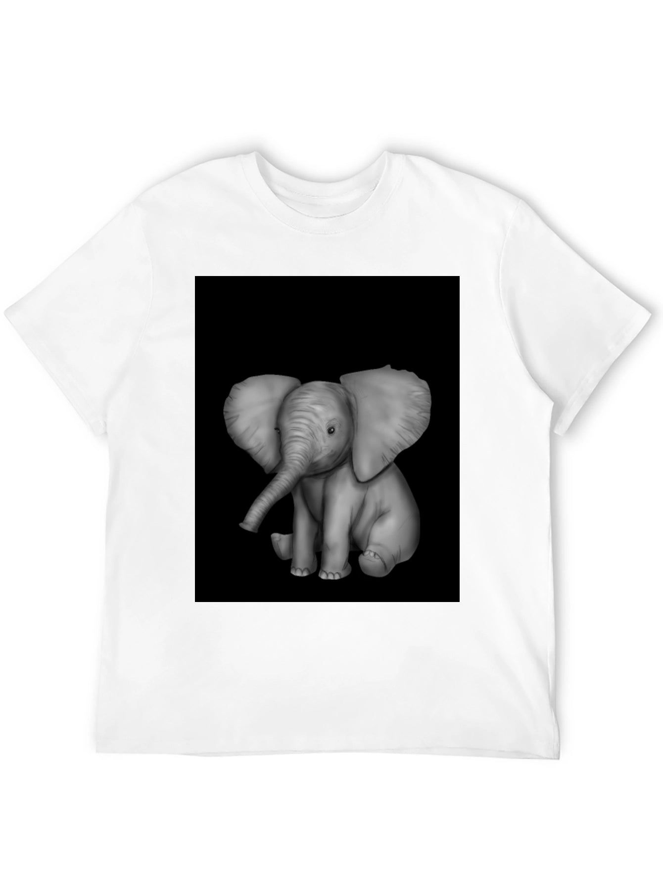 Elephant Graphic Print Black T-Shirt
