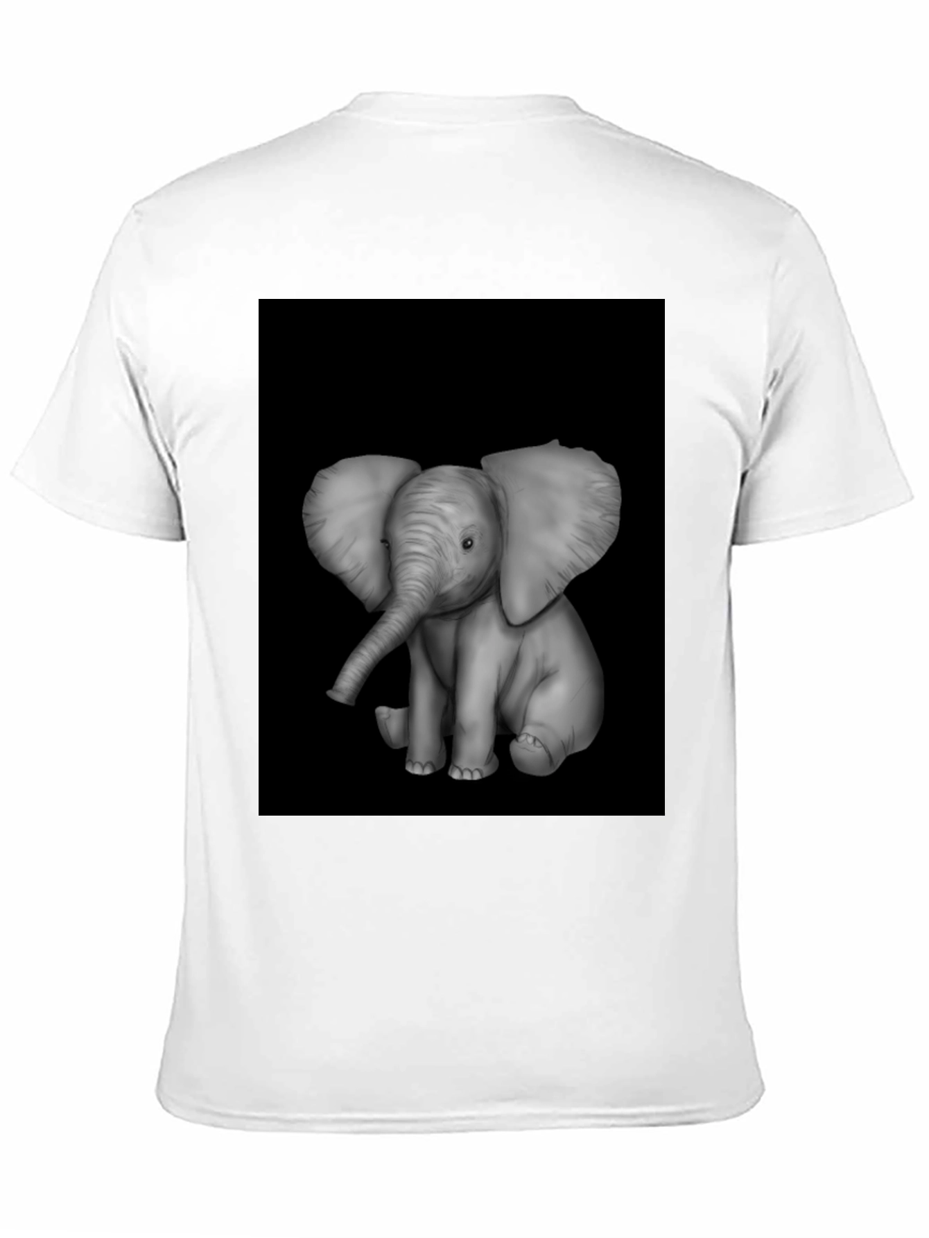 Elephant Graphic Print Black T-Shirt