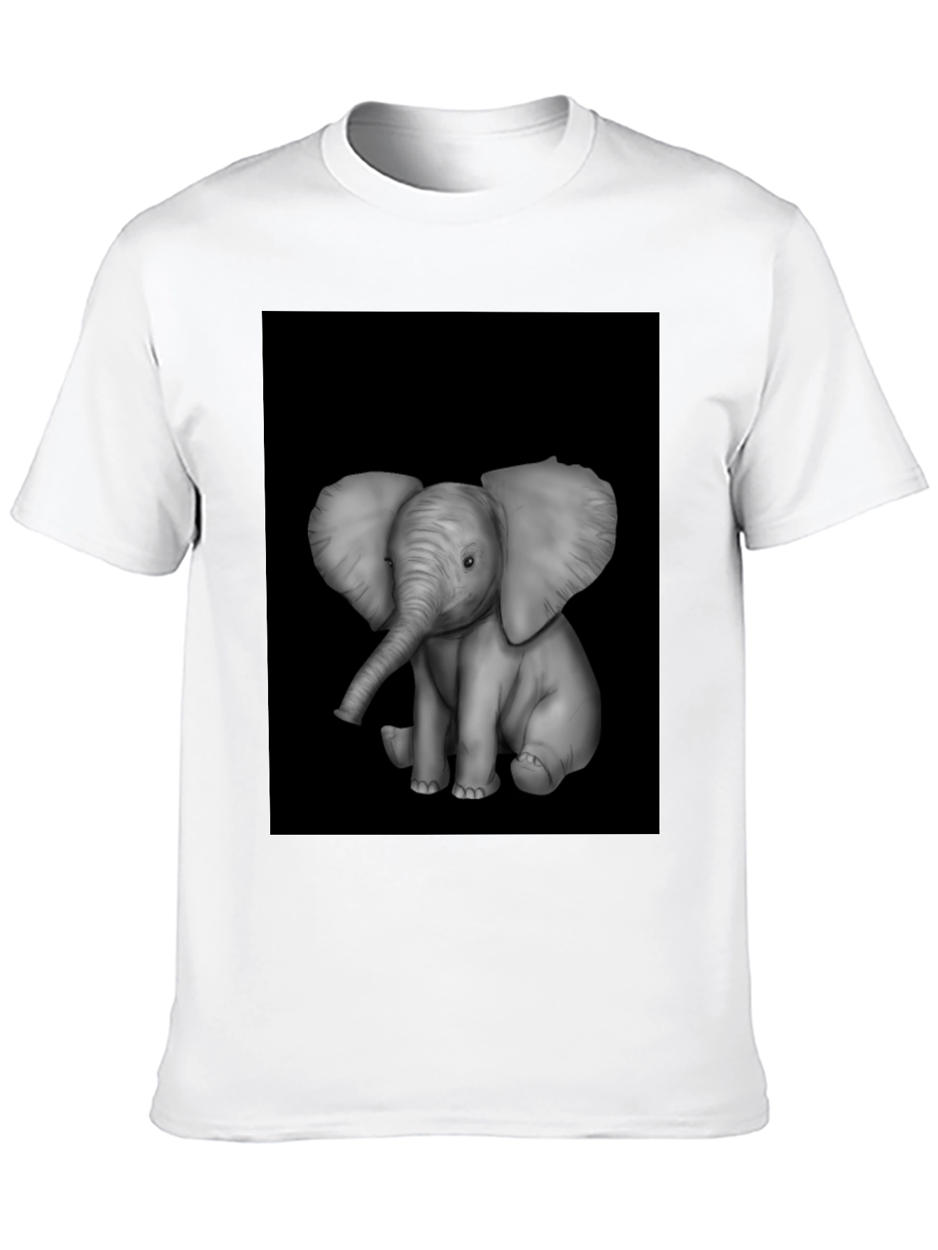 Elephant Graphic Print Black T-Shirt