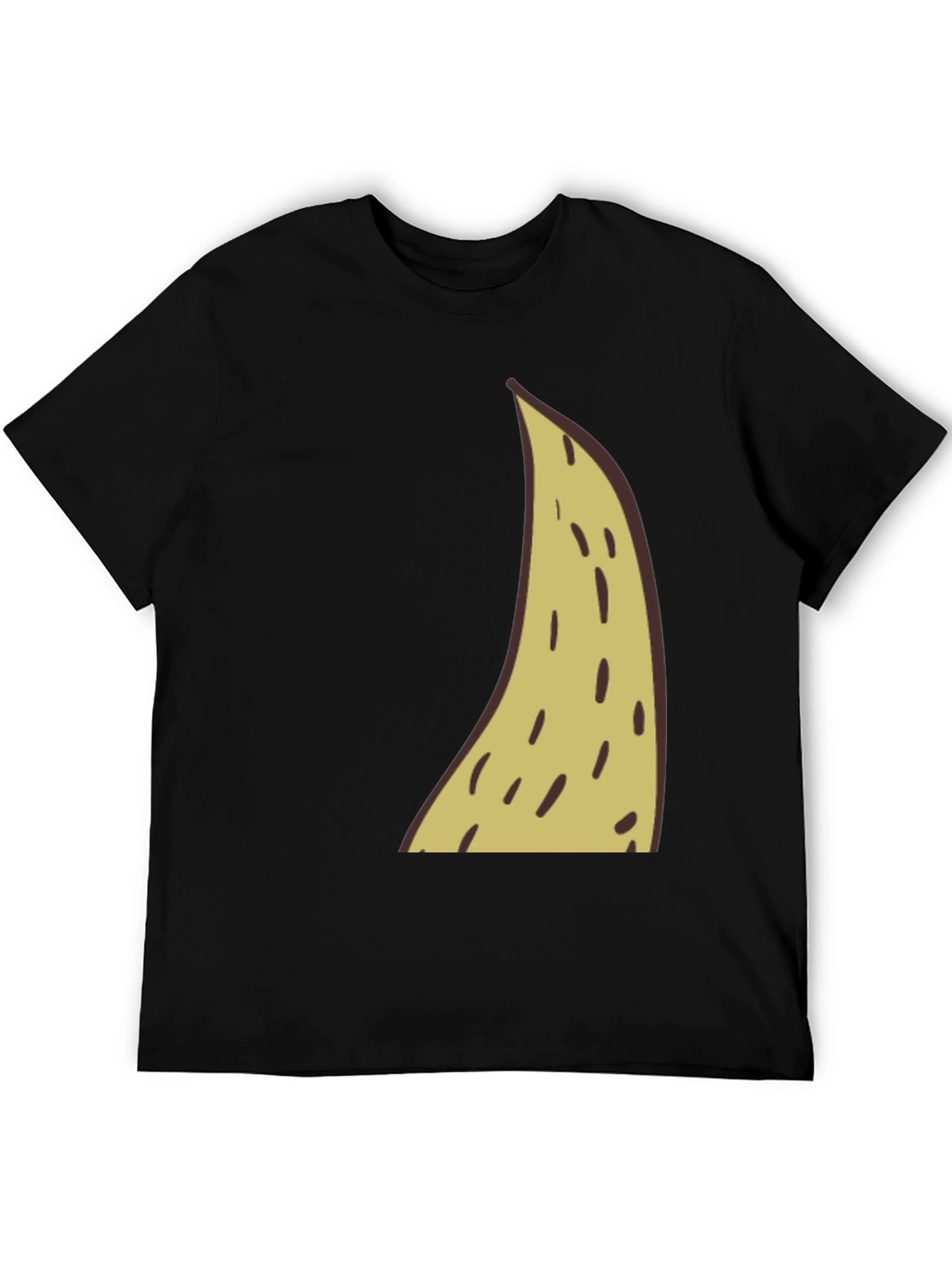 Funny Banana Slice Graphic Tee - Black Cotton T-Shirt
