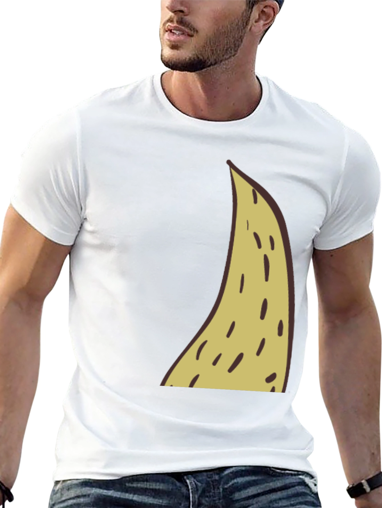 Funny Banana Slice Graphic Tee - Black Cotton T-Shirt