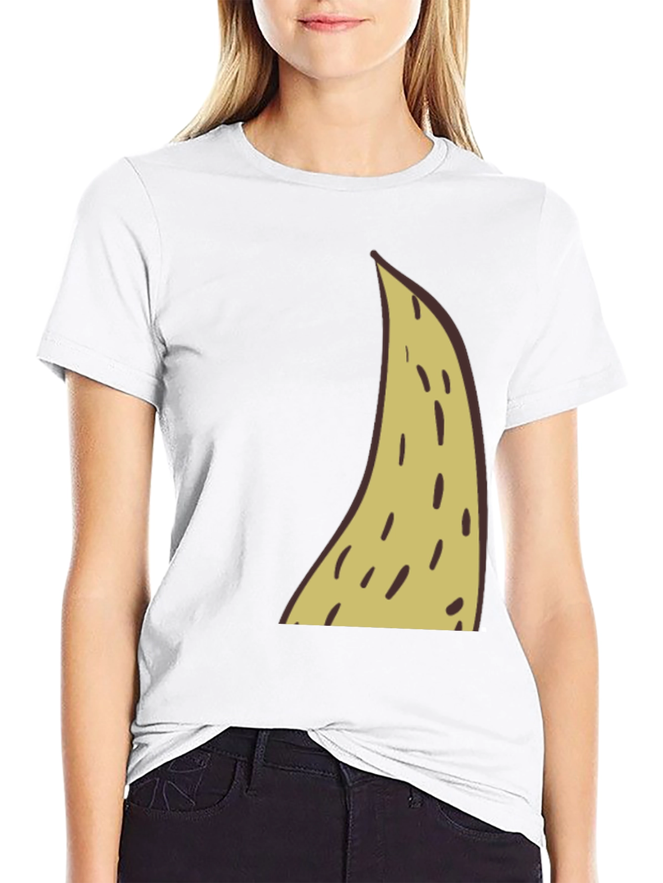 Funny Banana Slice Graphic Tee - Black Cotton T-Shirt