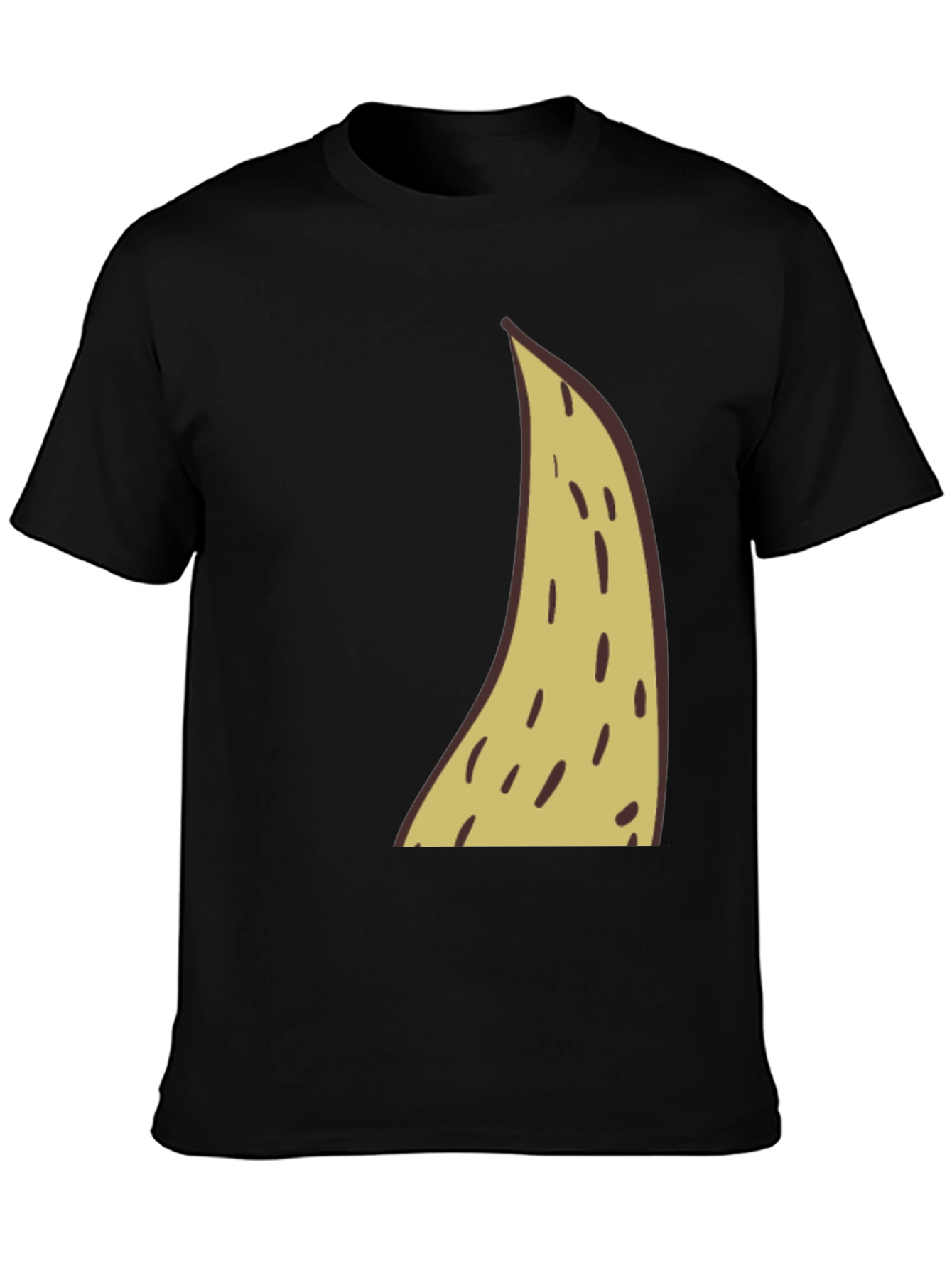 Funny Banana Slice Graphic Tee - Black Cotton T-Shirt