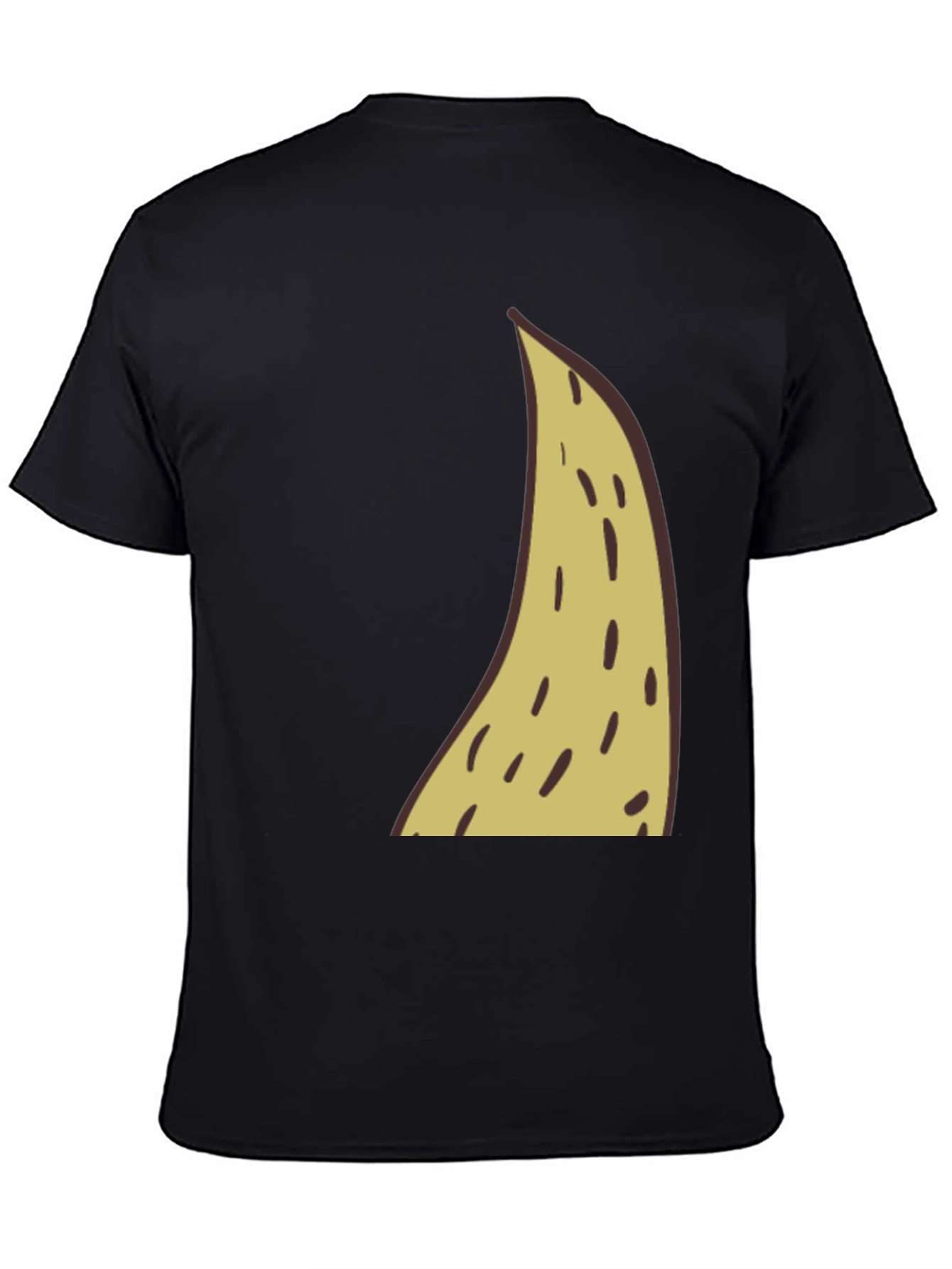 Funny Banana Slice Graphic Tee - Black Cotton T-Shirt