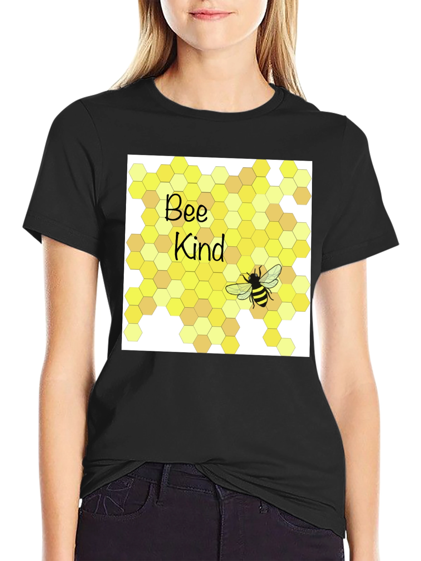 Bee Kind T-Shirt Honeycomb Graphic Tee