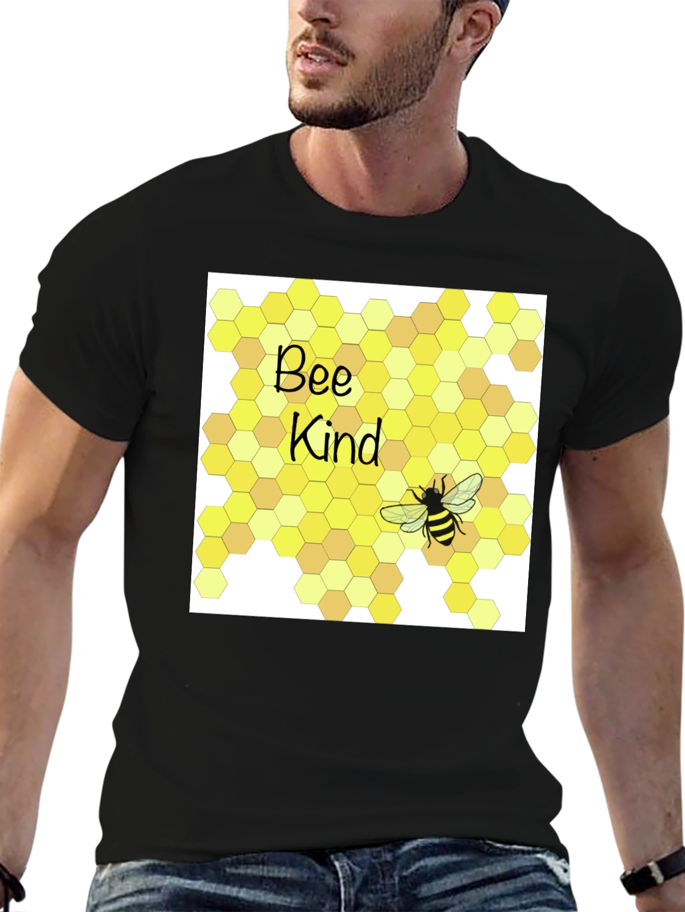Bee Kind T-Shirt Honeycomb Graphic Tee