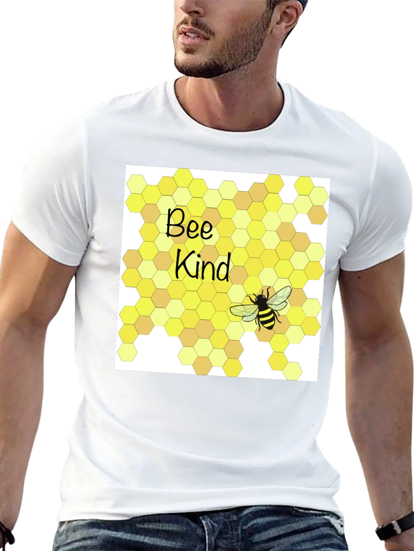 Bee Kind T-Shirt Honeycomb Graphic Tee