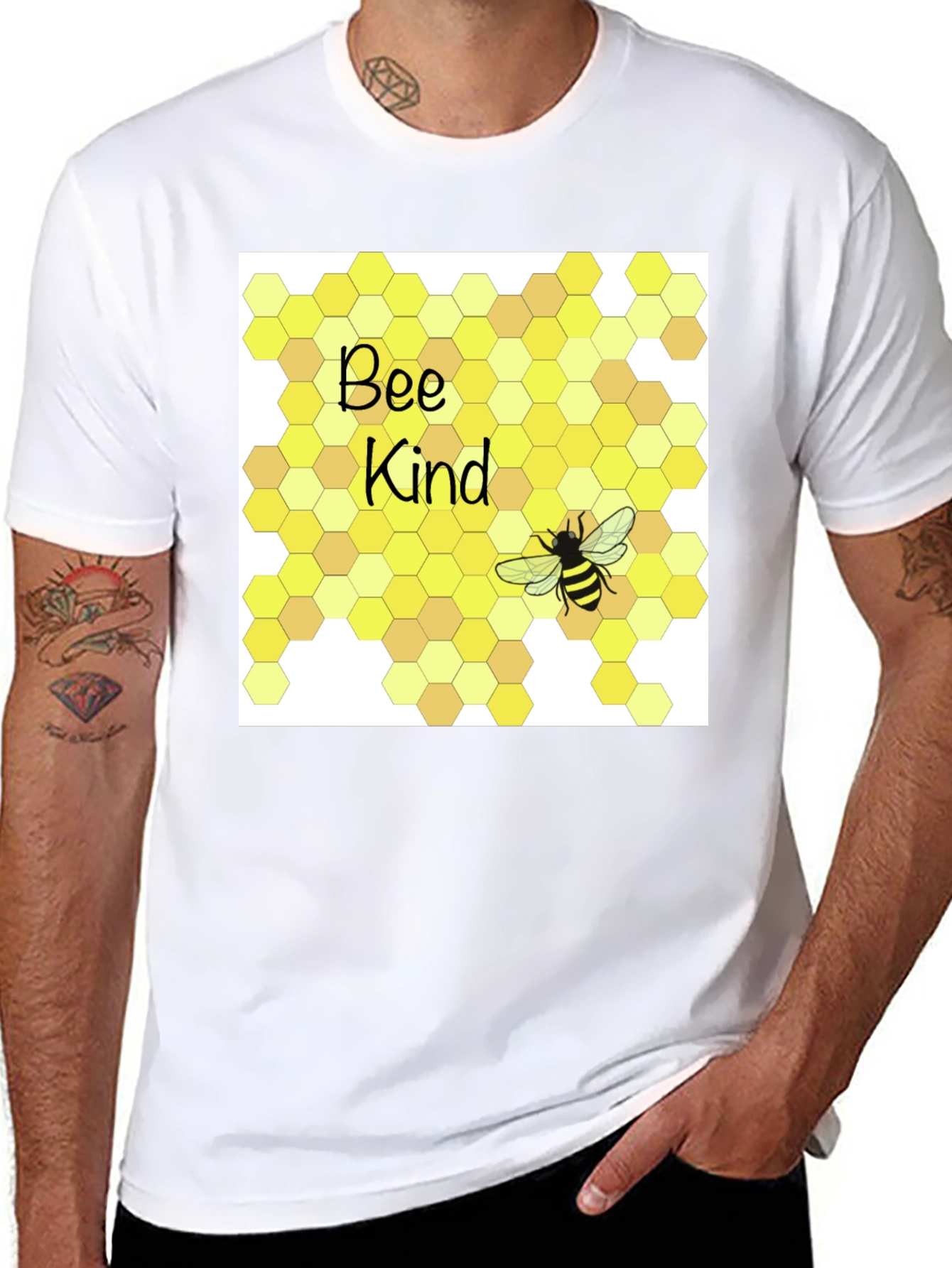 Bee Kind T-Shirt Honeycomb Graphic Tee