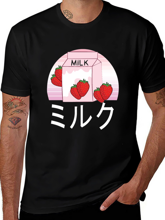 Strawberry Milk Aesthetic T-Shirt - Soft Cotton Blend