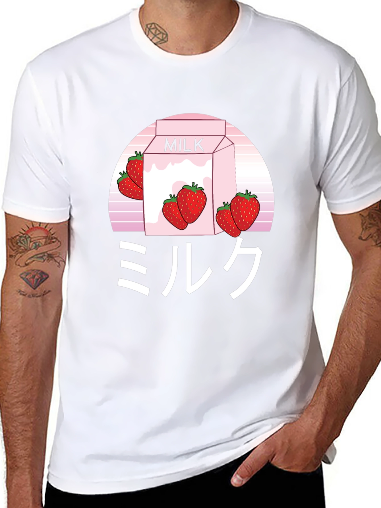 Strawberry Milk Aesthetic T-Shirt - Soft Cotton Blend