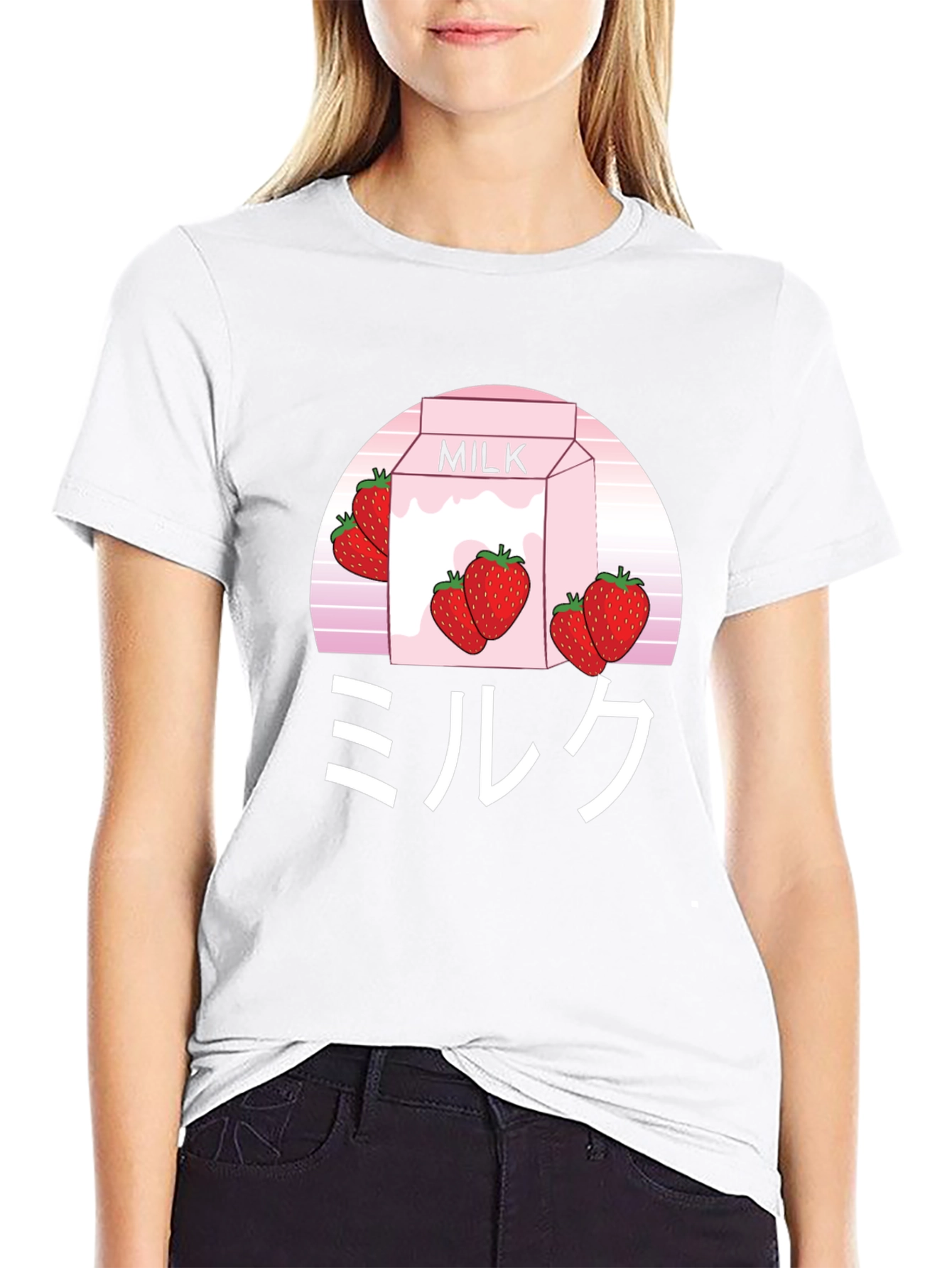 Strawberry Milk Aesthetic T-Shirt - Soft Cotton Blend
