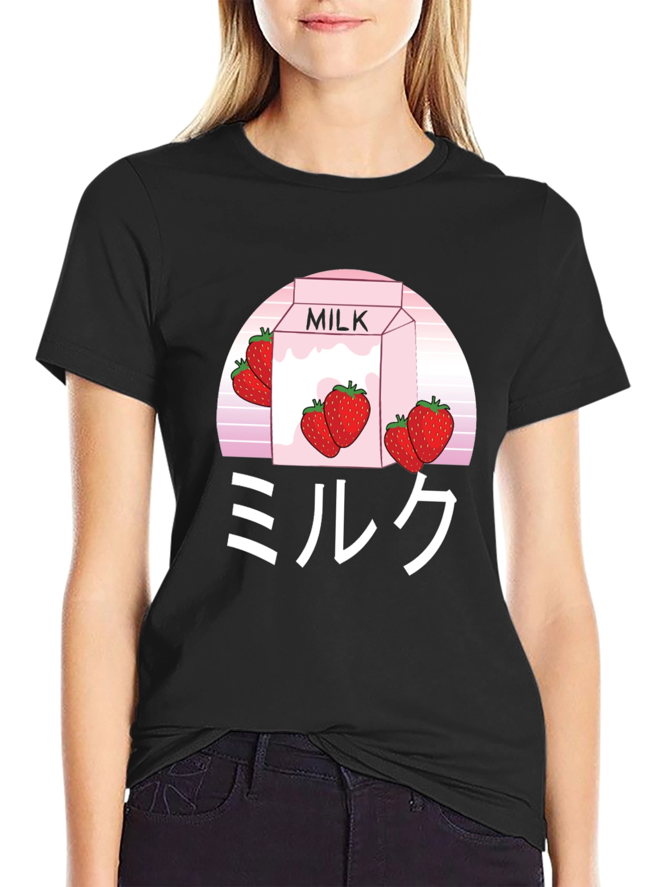 Strawberry Milk Aesthetic T-Shirt - Soft Cotton Blend