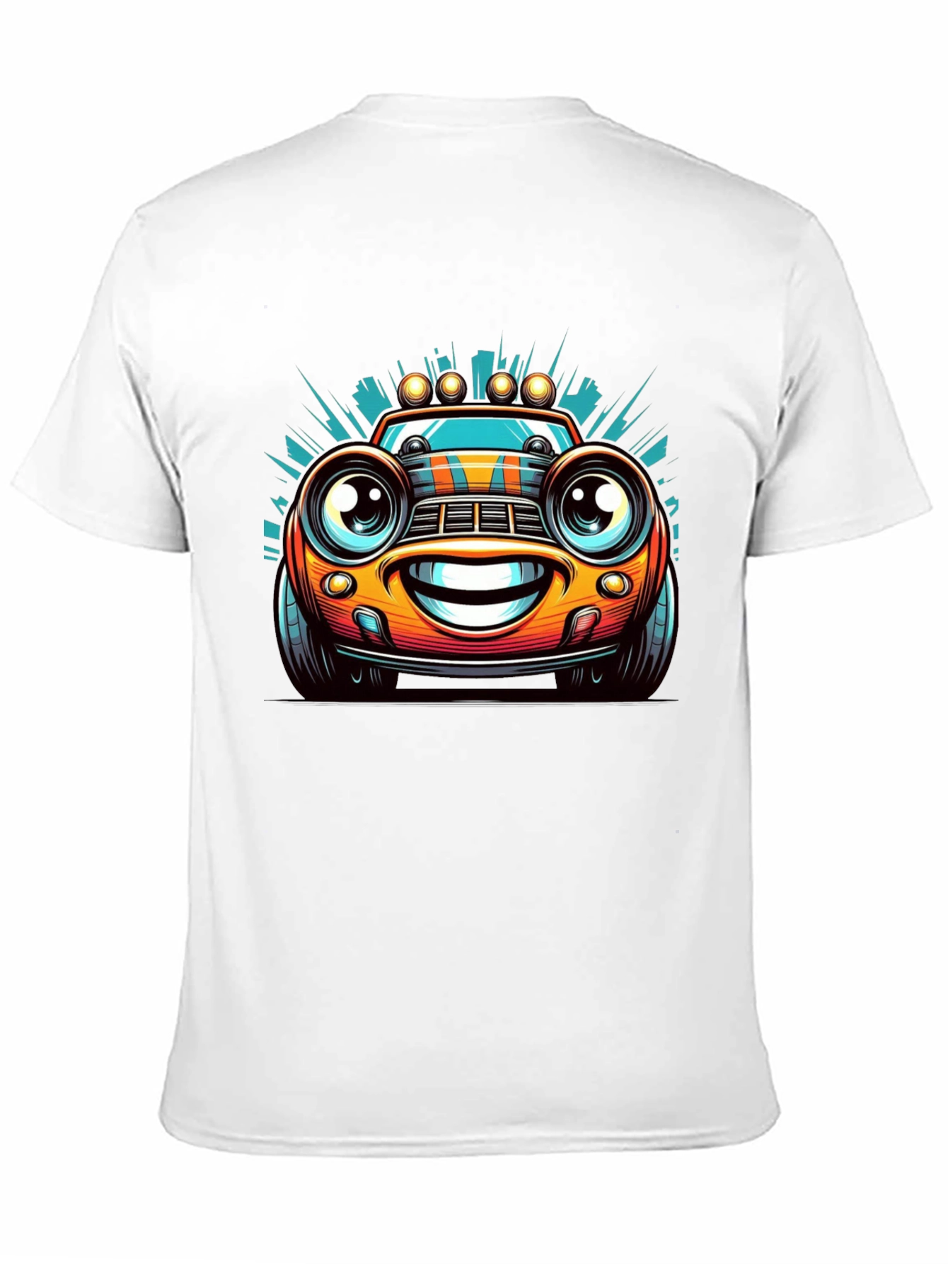 Cartoon Car Graphic Tee - Mens Black T-Shirt