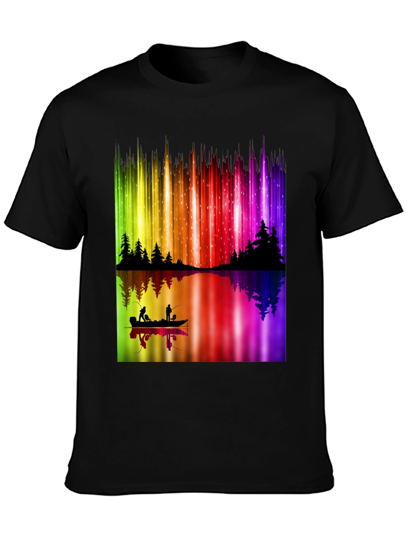 Aurora Borealis Fishing T-Shirt