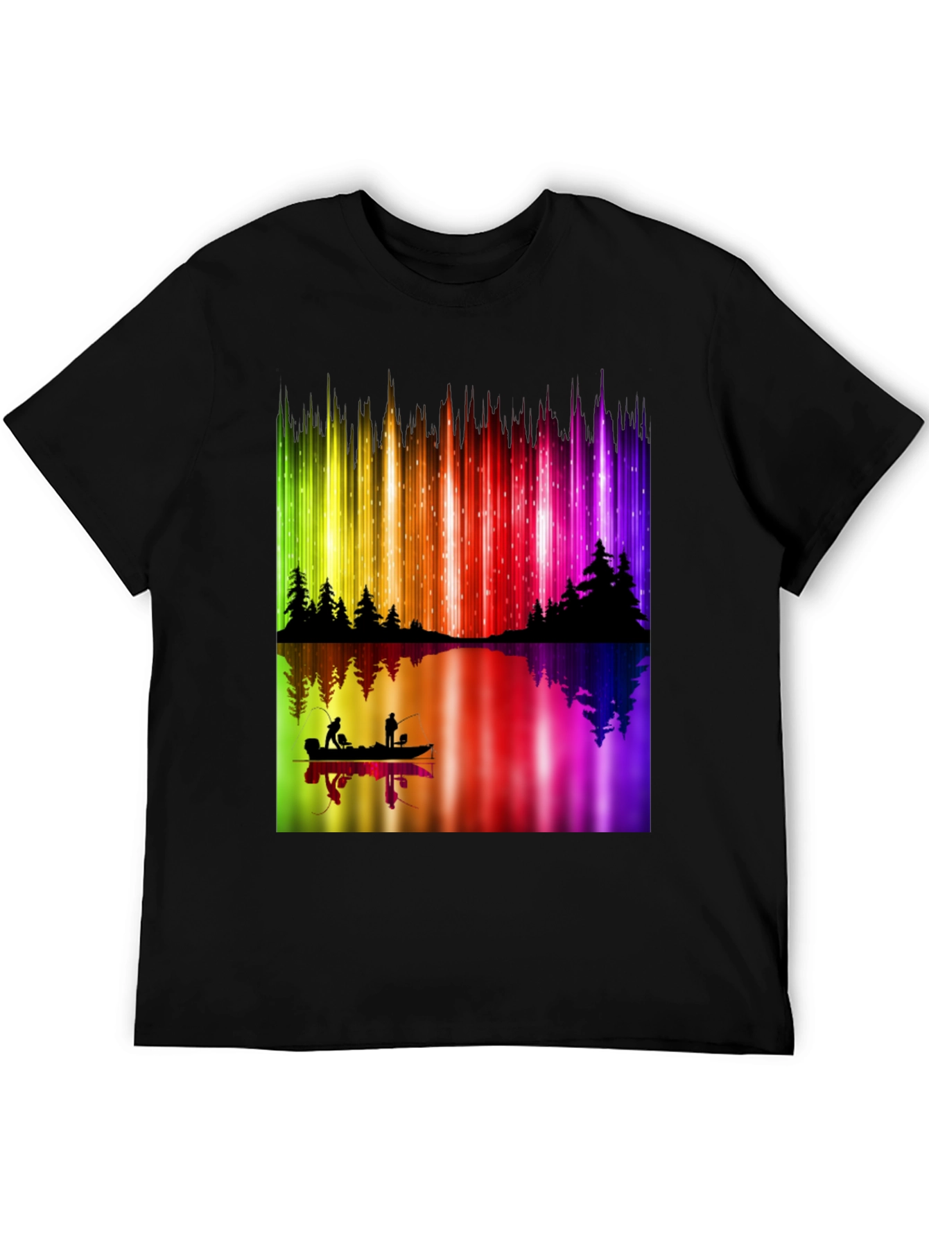 Aurora Borealis Fishing T-Shirt