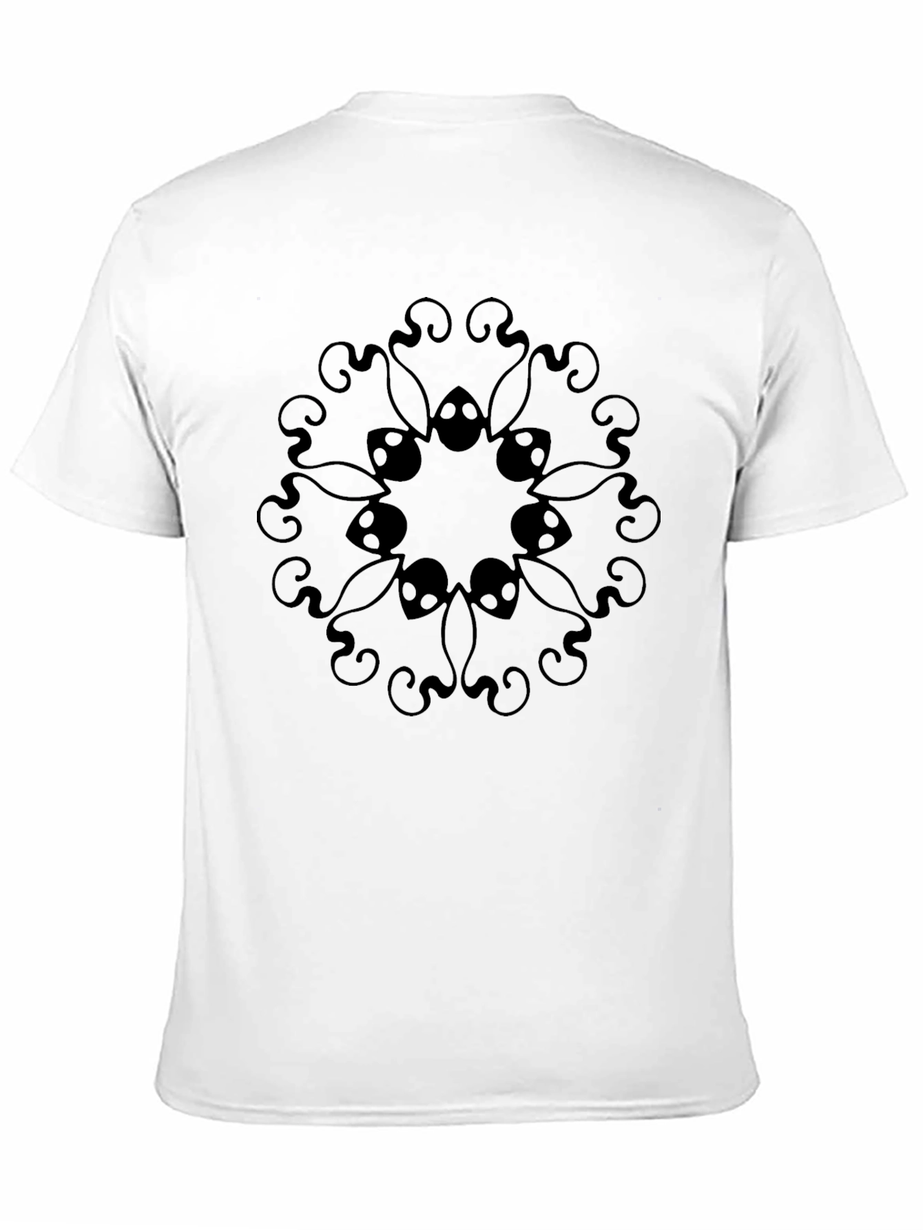 Mens Black Graphic Tee - Mandala Design