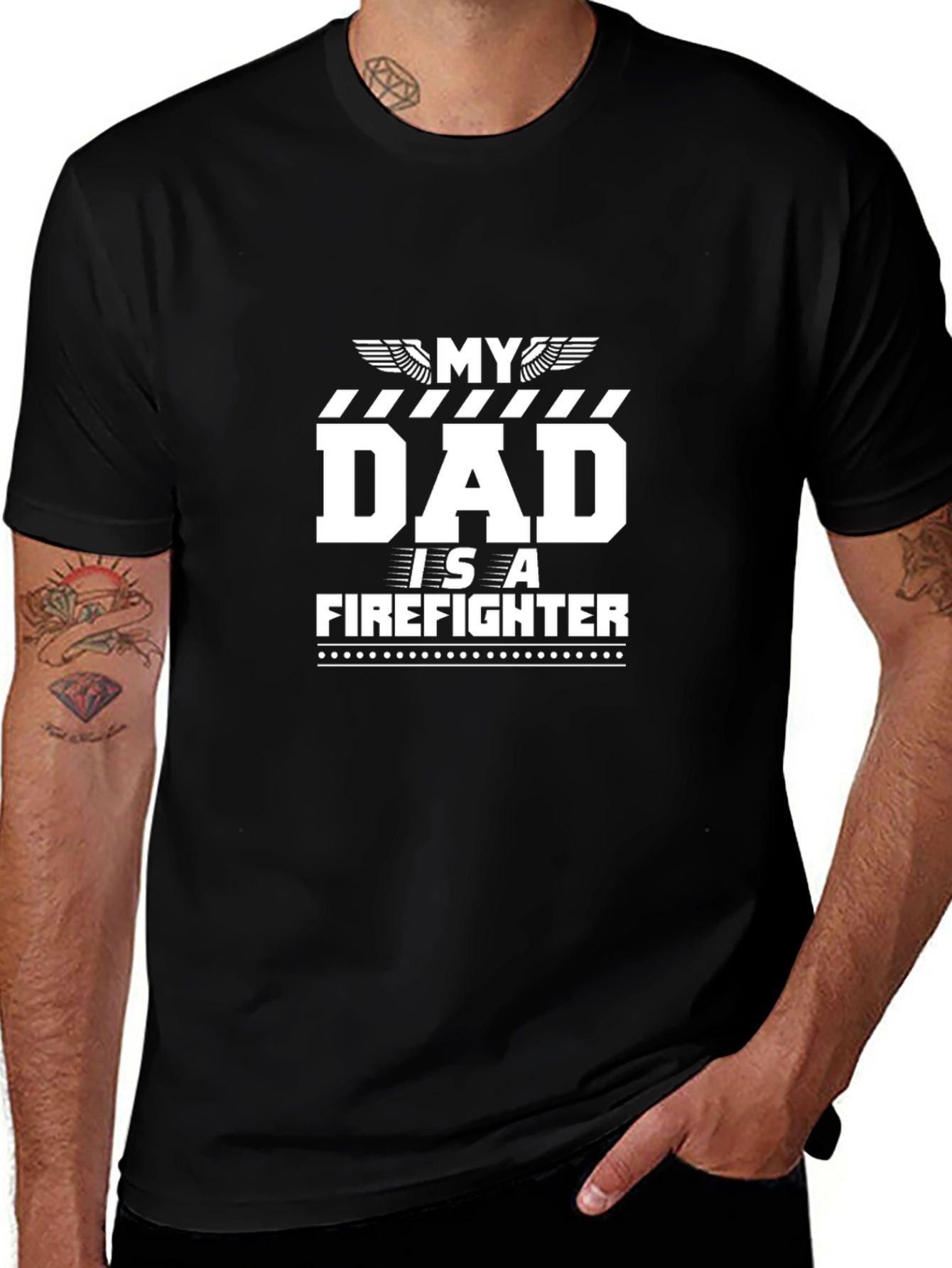 My Dad Is A Firefighter Black T-Shirt