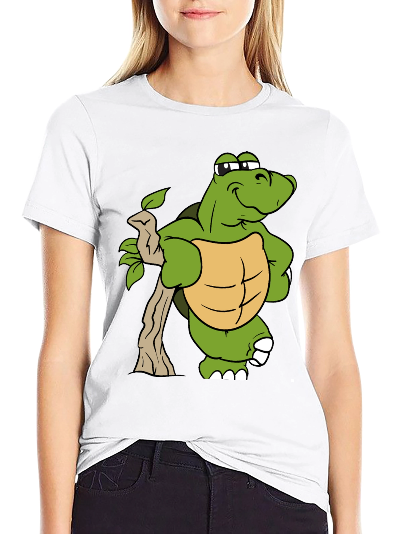Cartoon Turtle Graphic T-Shirt
