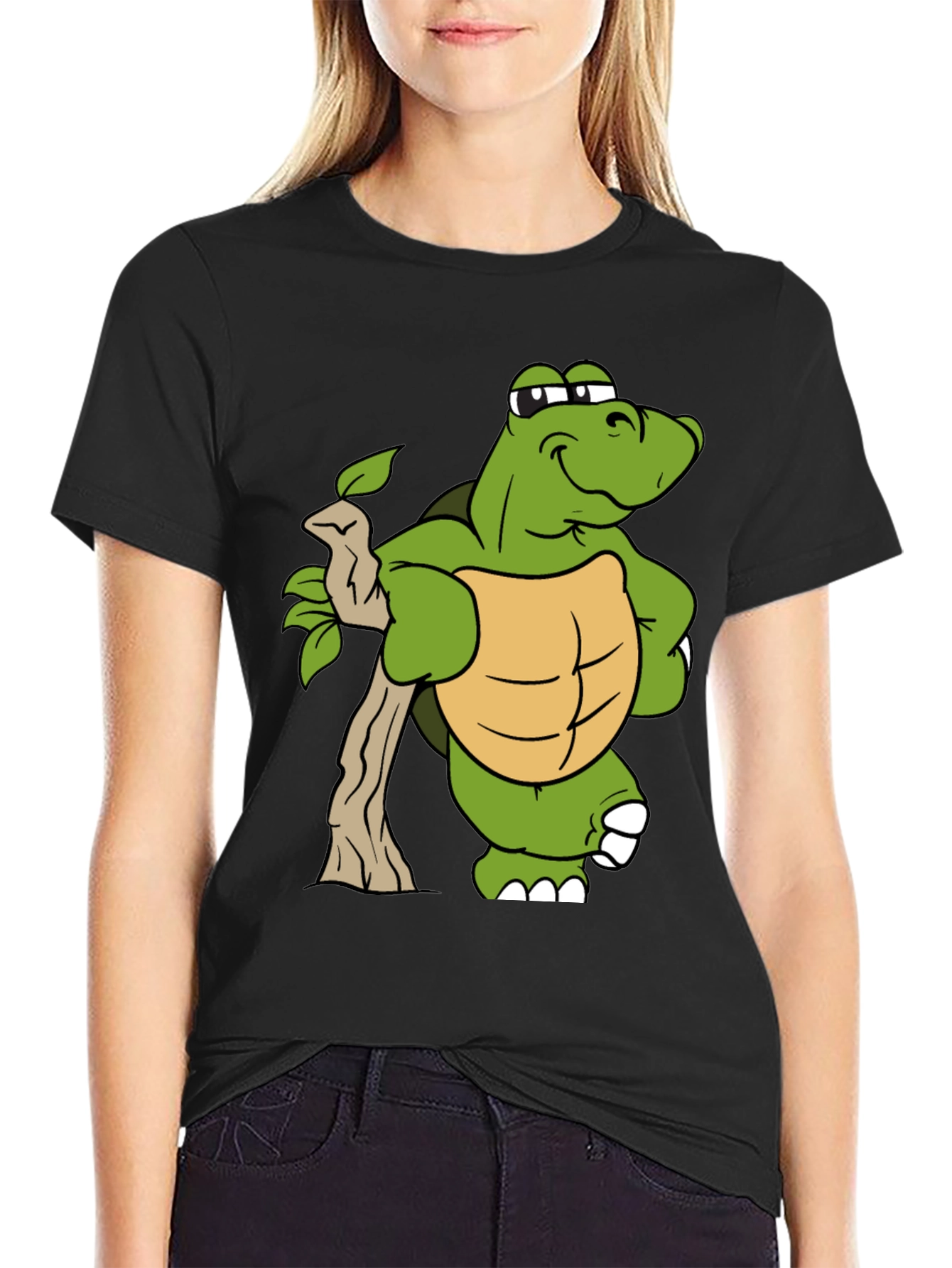 Cartoon Turtle Graphic T-Shirt