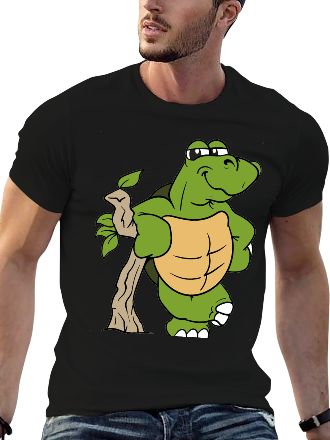 Cartoon Turtle Graphic T-Shirt