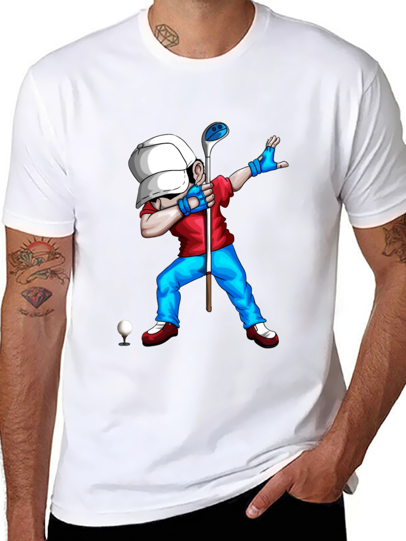 Golf Dabbing Cartoon Graphic Tee