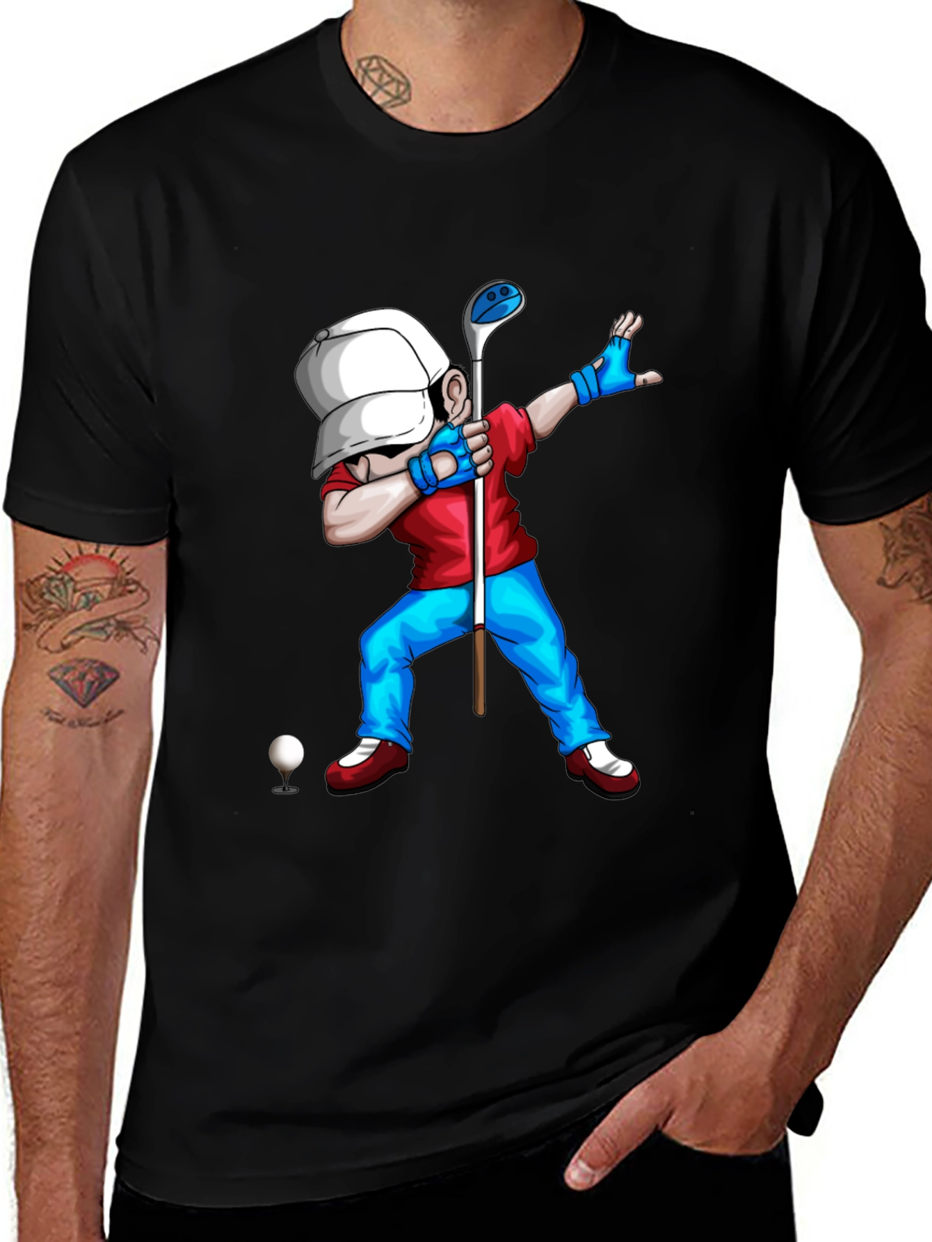 Golf Dabbing Cartoon Graphic Tee