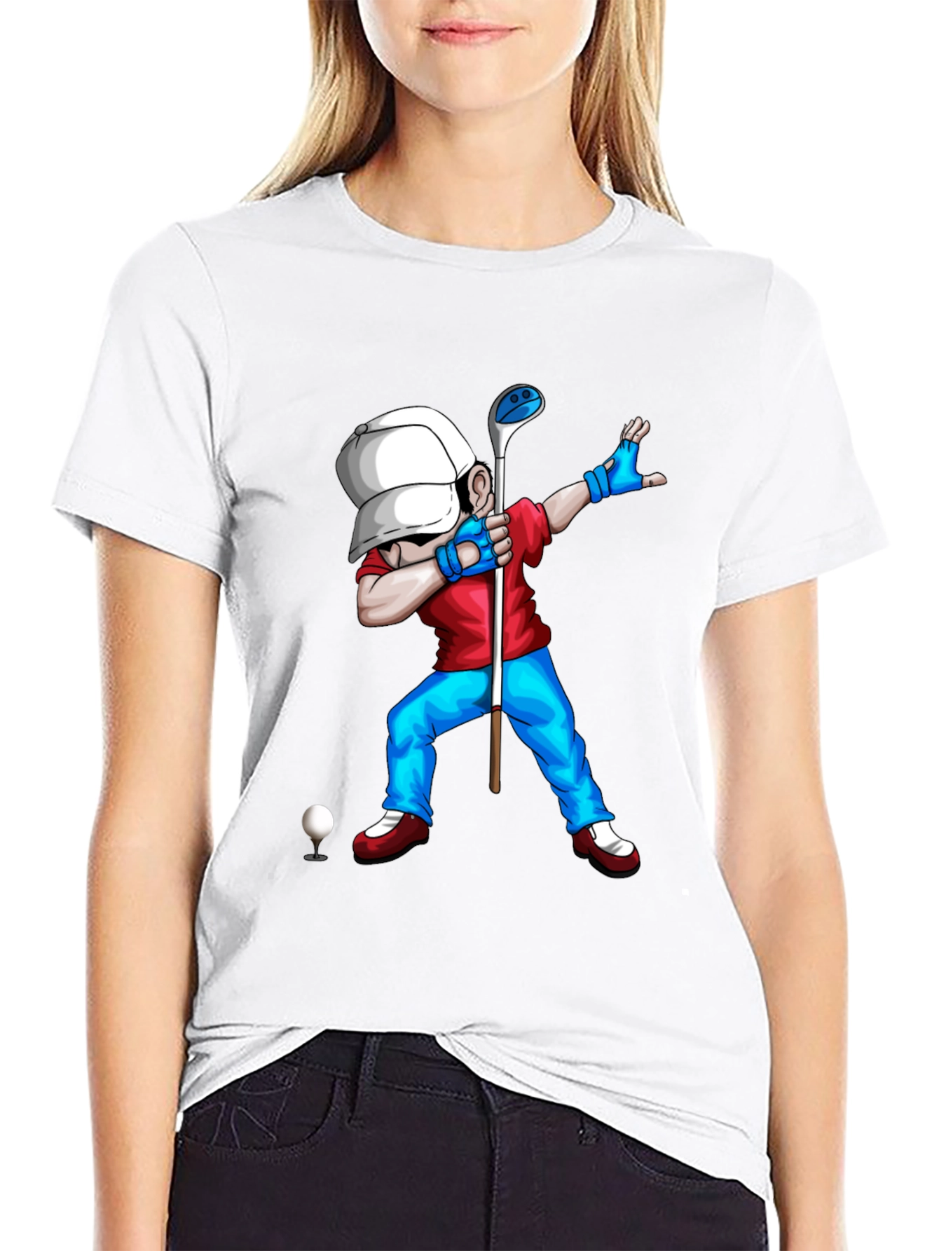 Golf Dabbing Cartoon Graphic Tee