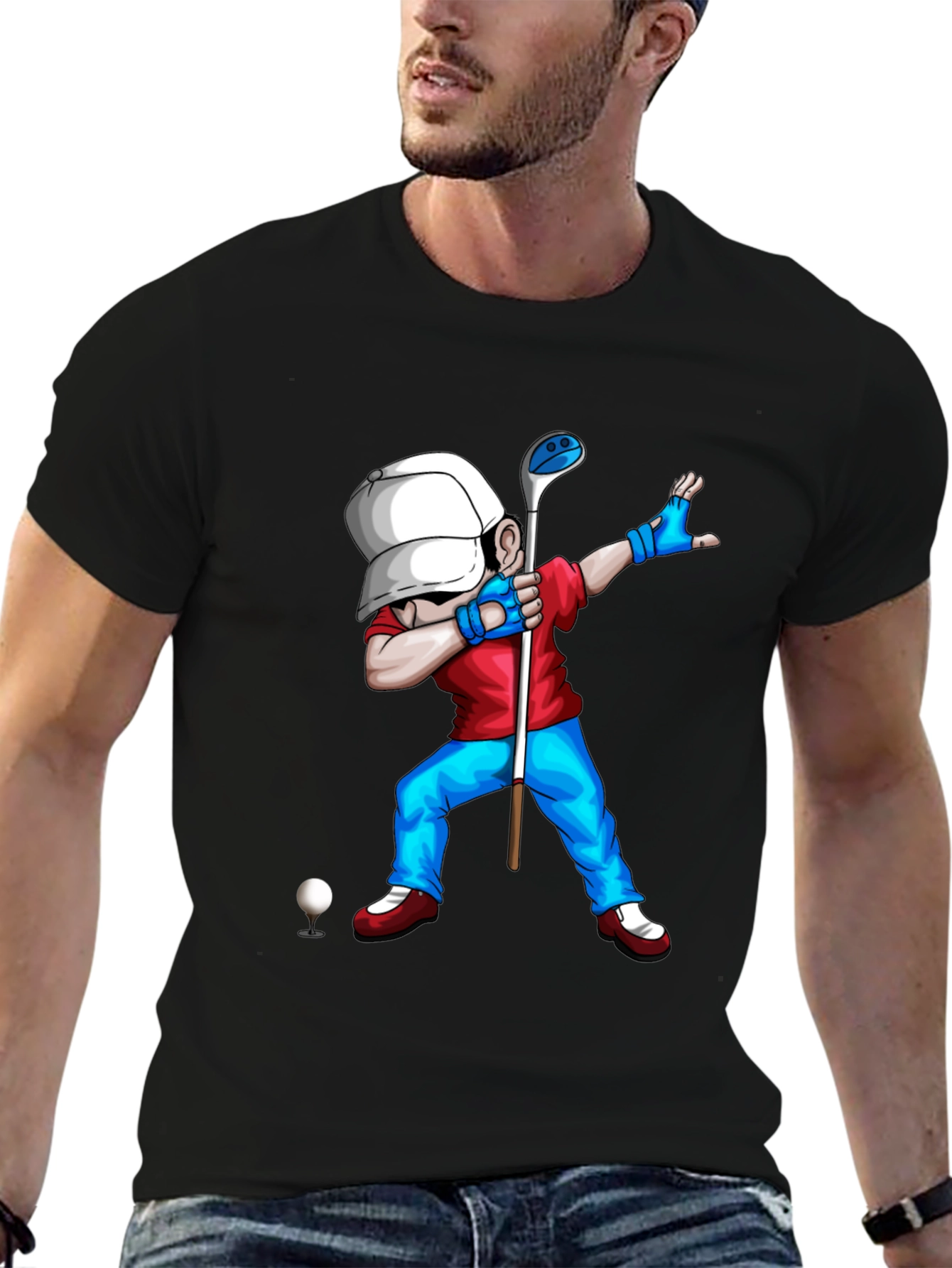 Golf Dabbing Cartoon Graphic Tee
