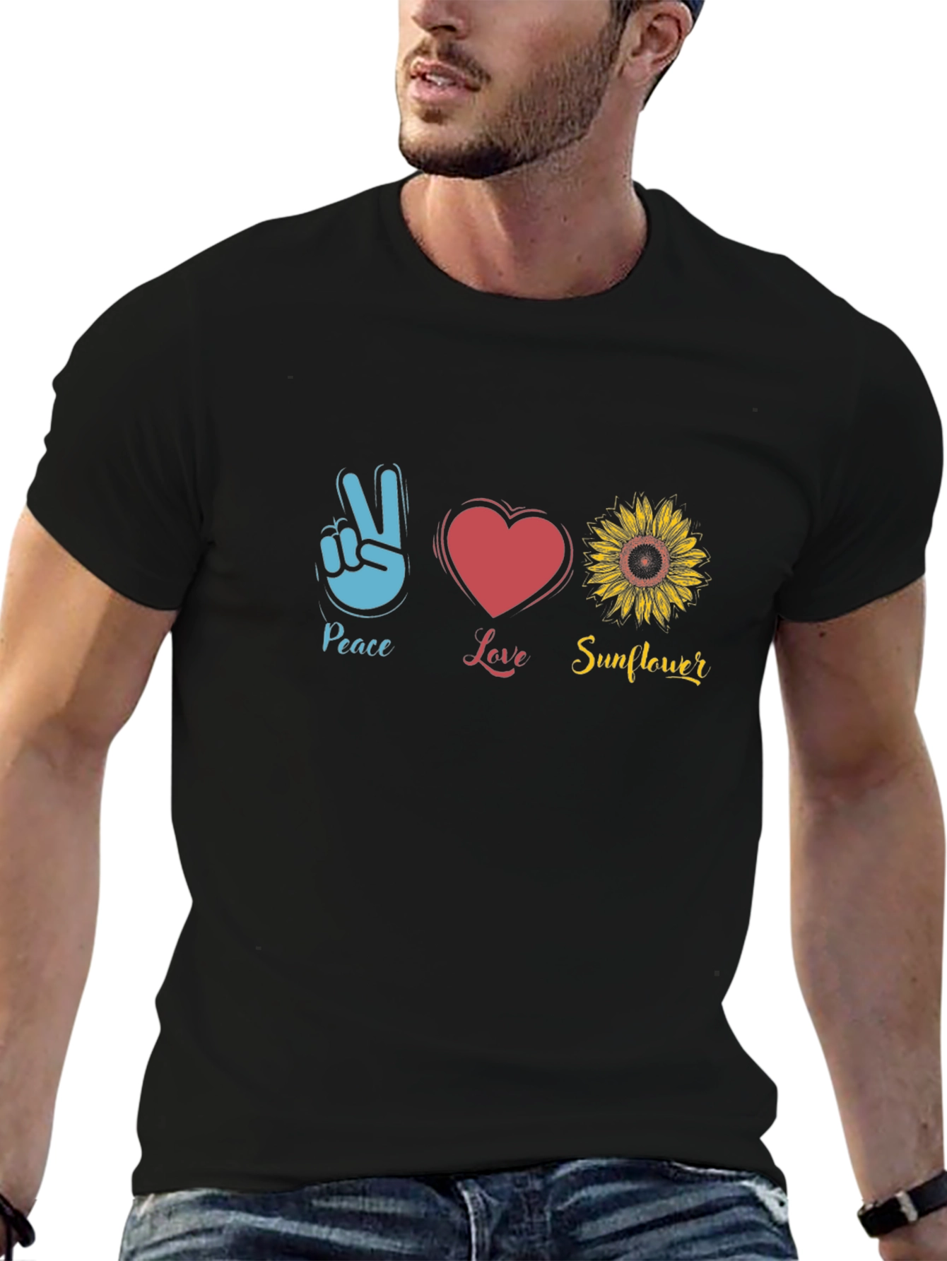 Peace Love Sunflower Graphic Tee