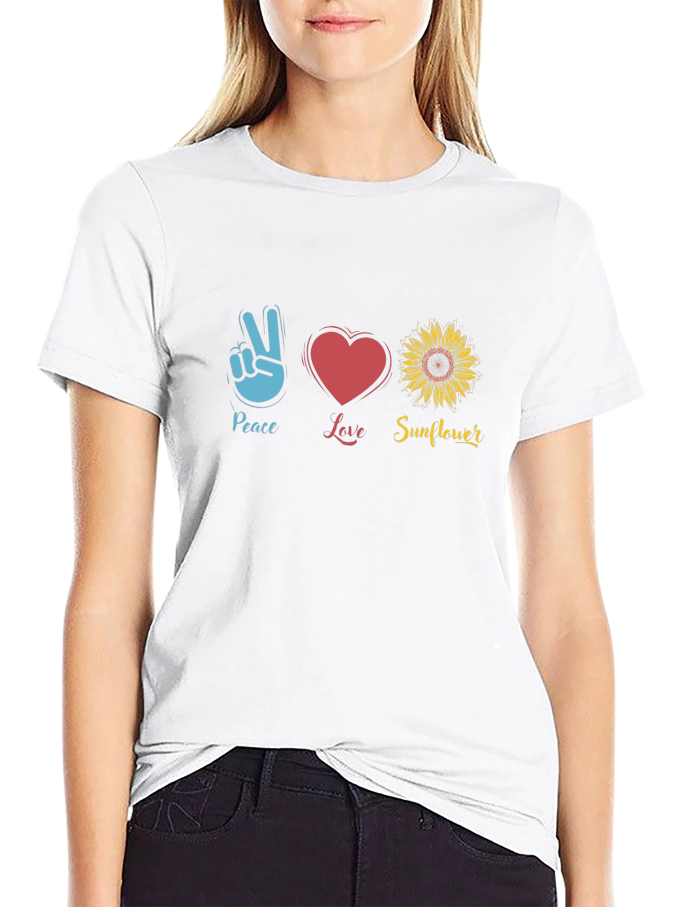 Peace Love Sunflower Graphic Tee