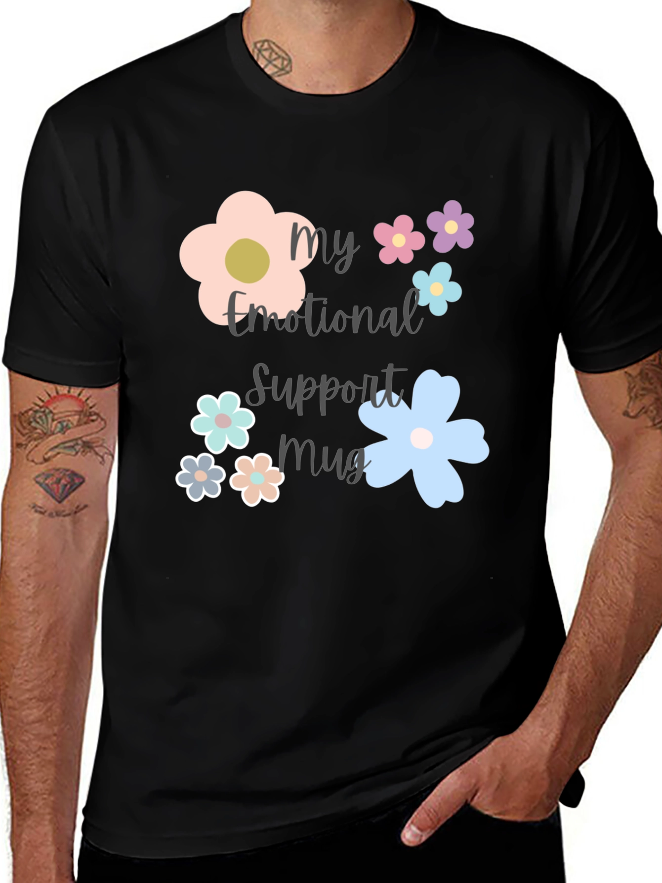 Emotional Support Mug Graphic T-Shirt