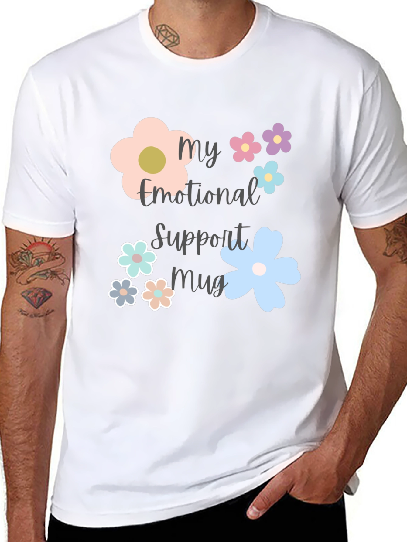 Emotional Support Mug Graphic T-Shirt