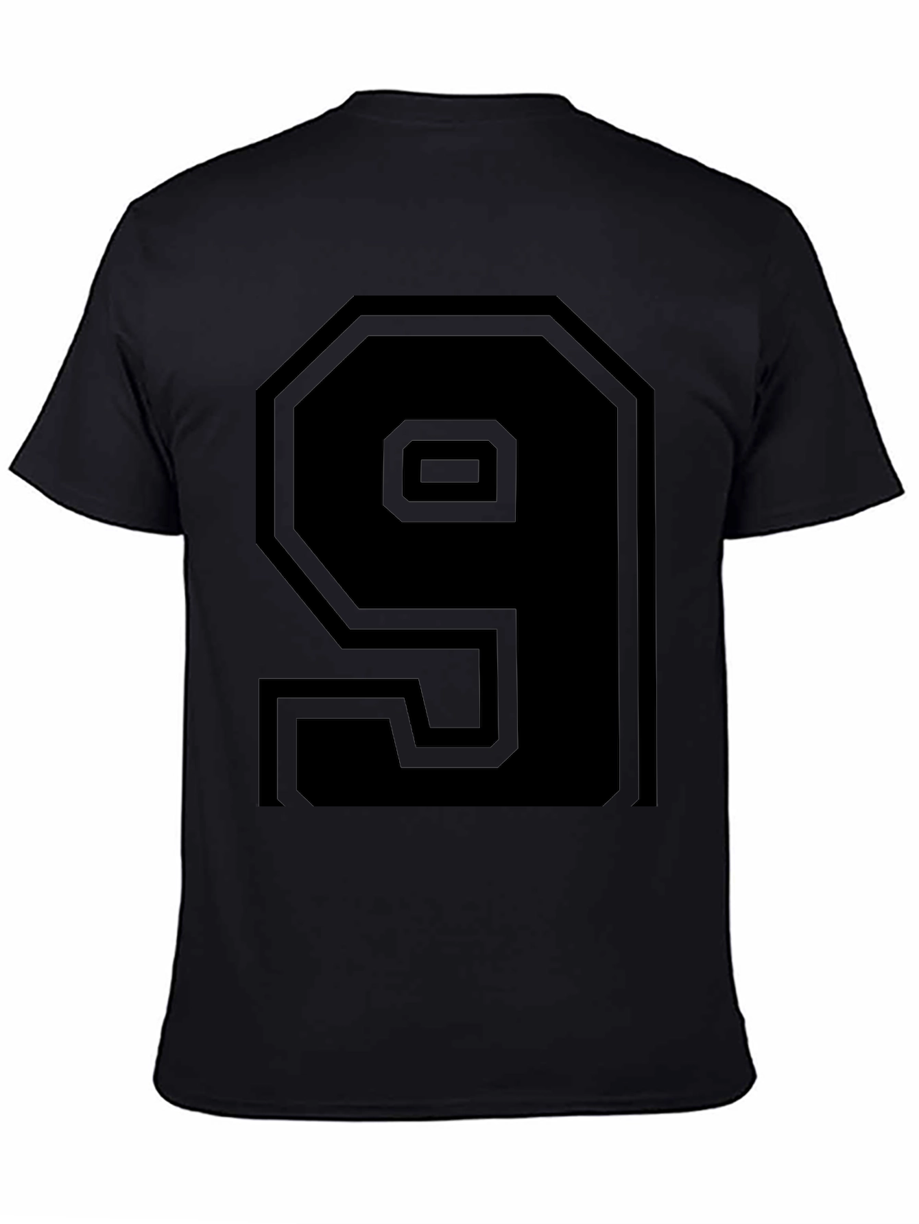 Mens Black Number 9 Graphic Tee Shirt