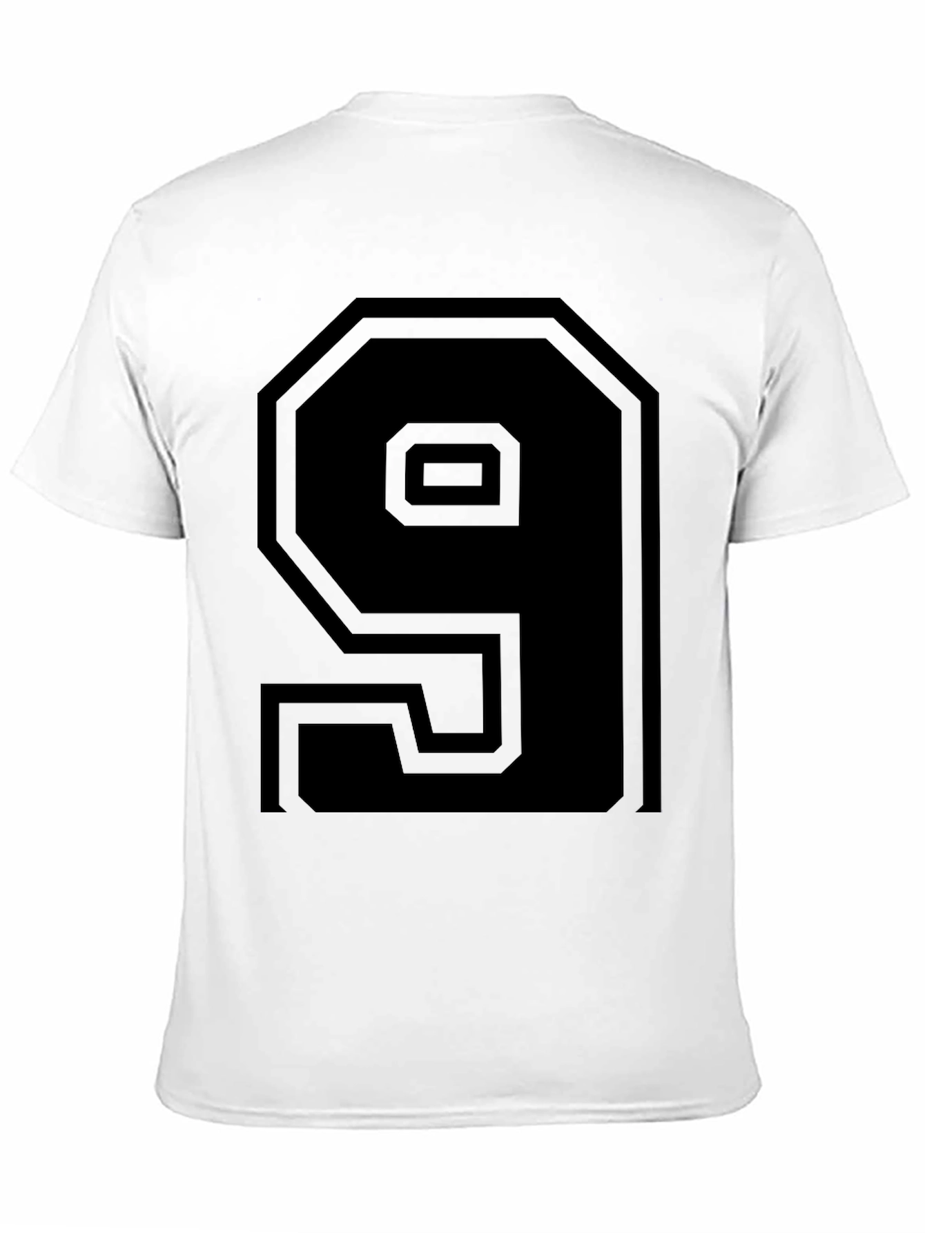 Mens Black Number 9 Graphic Tee Shirt