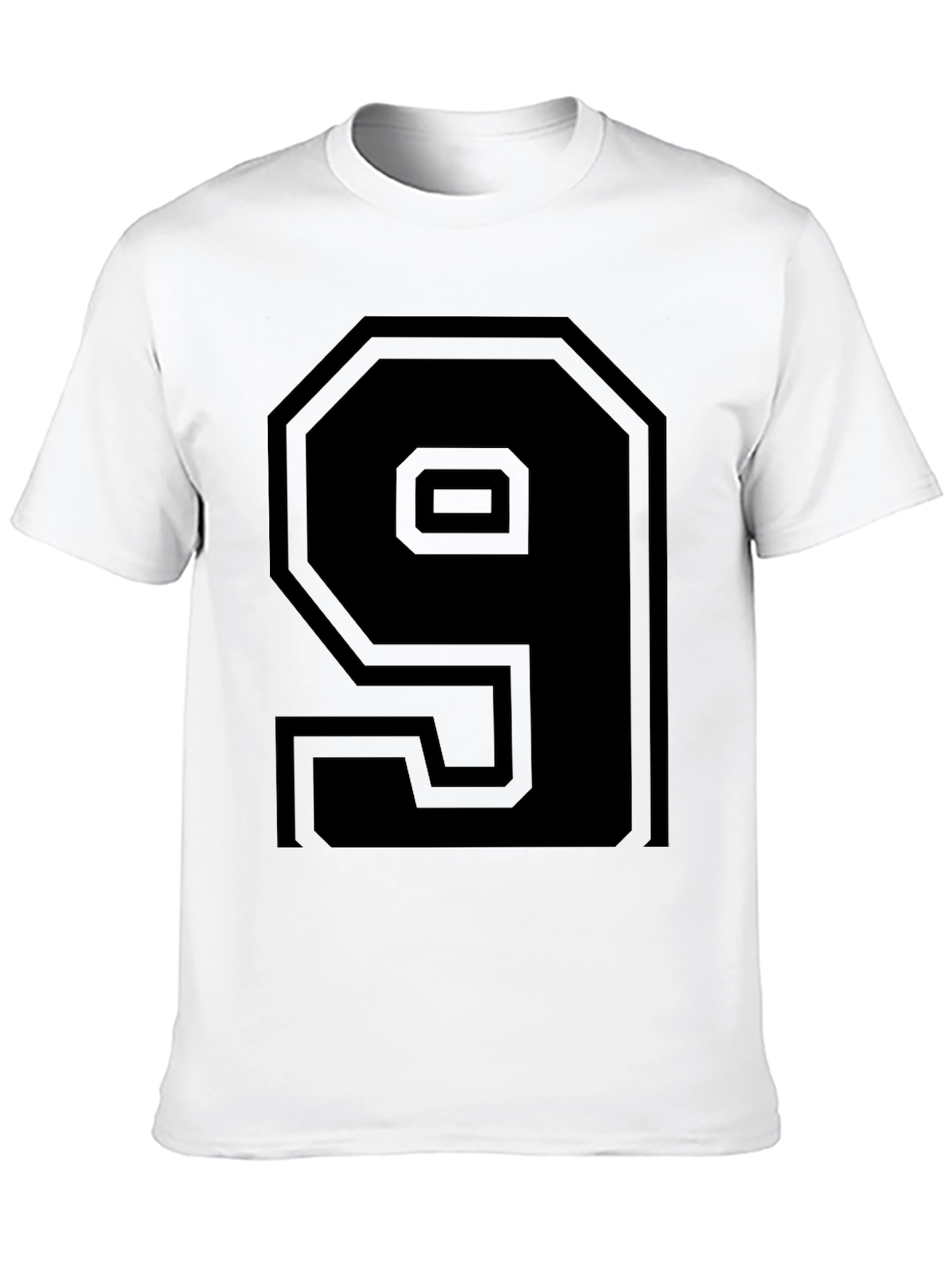 Mens Black Number 9 Graphic Tee Shirt