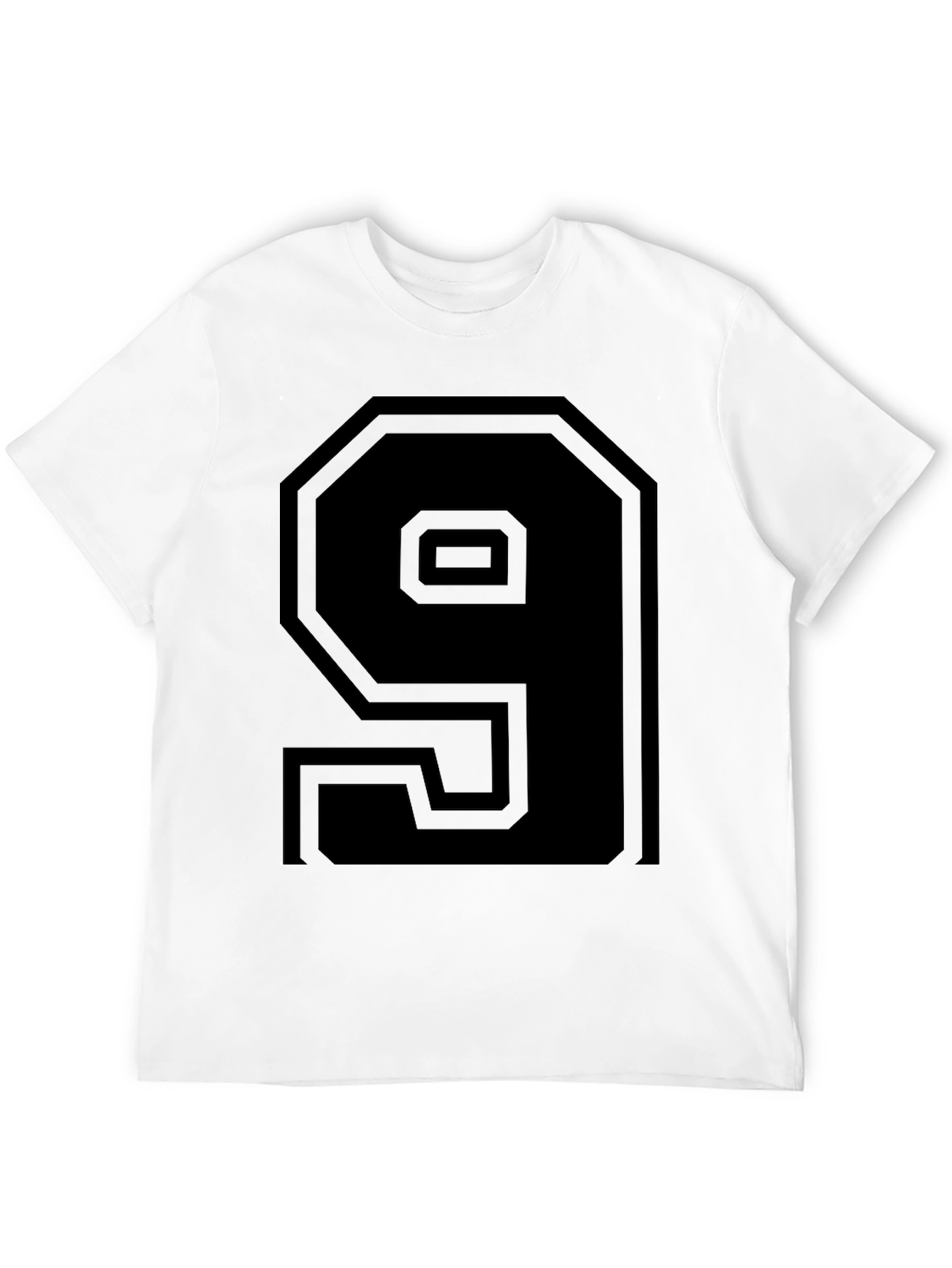 Mens Black Number 9 Graphic Tee Shirt