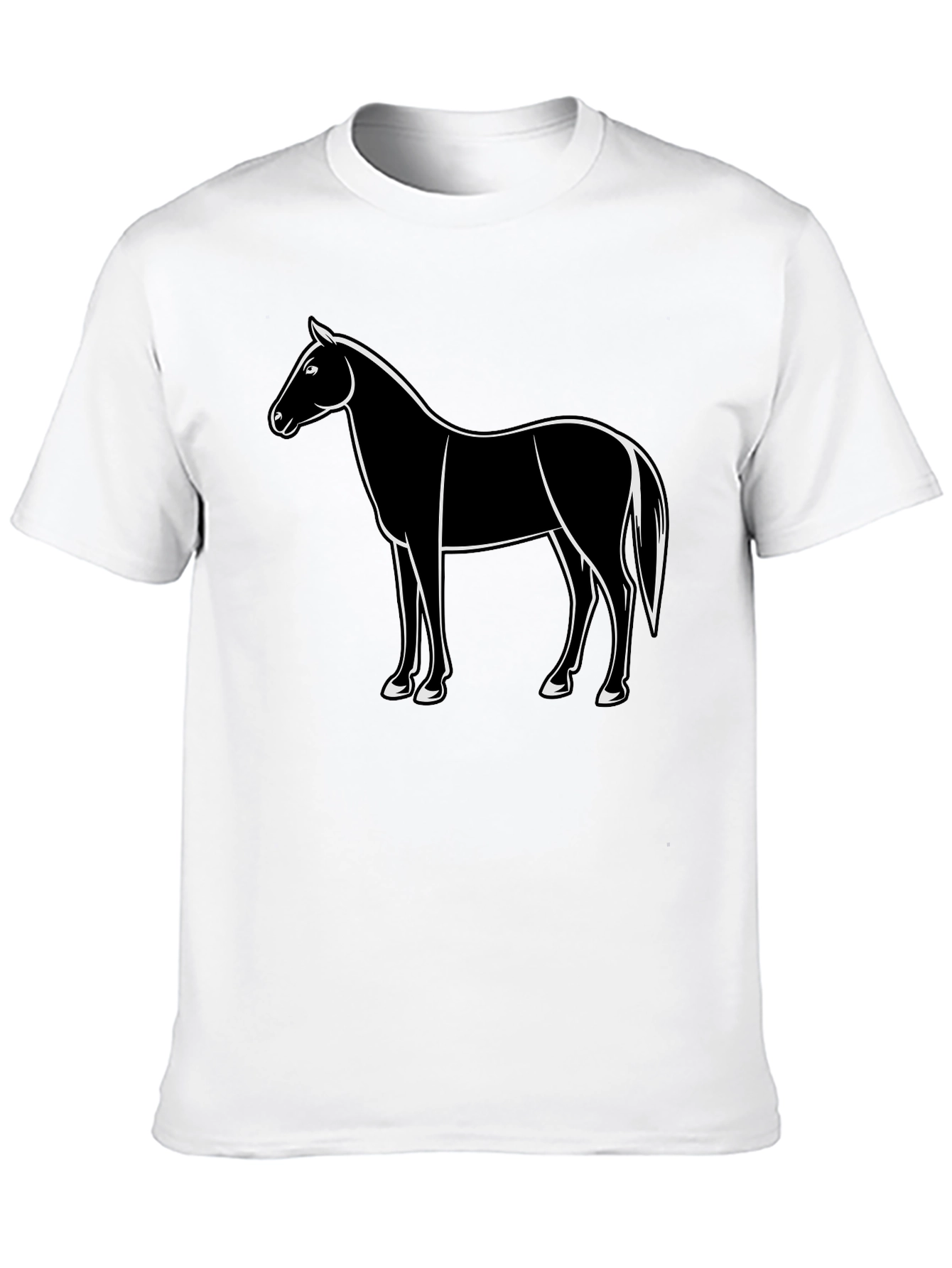 Horse Graphic Black T-Shirt Mens Fashion