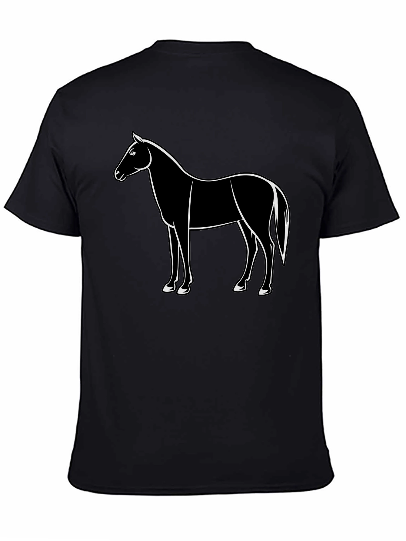 Horse Graphic Black T-Shirt Mens Fashion