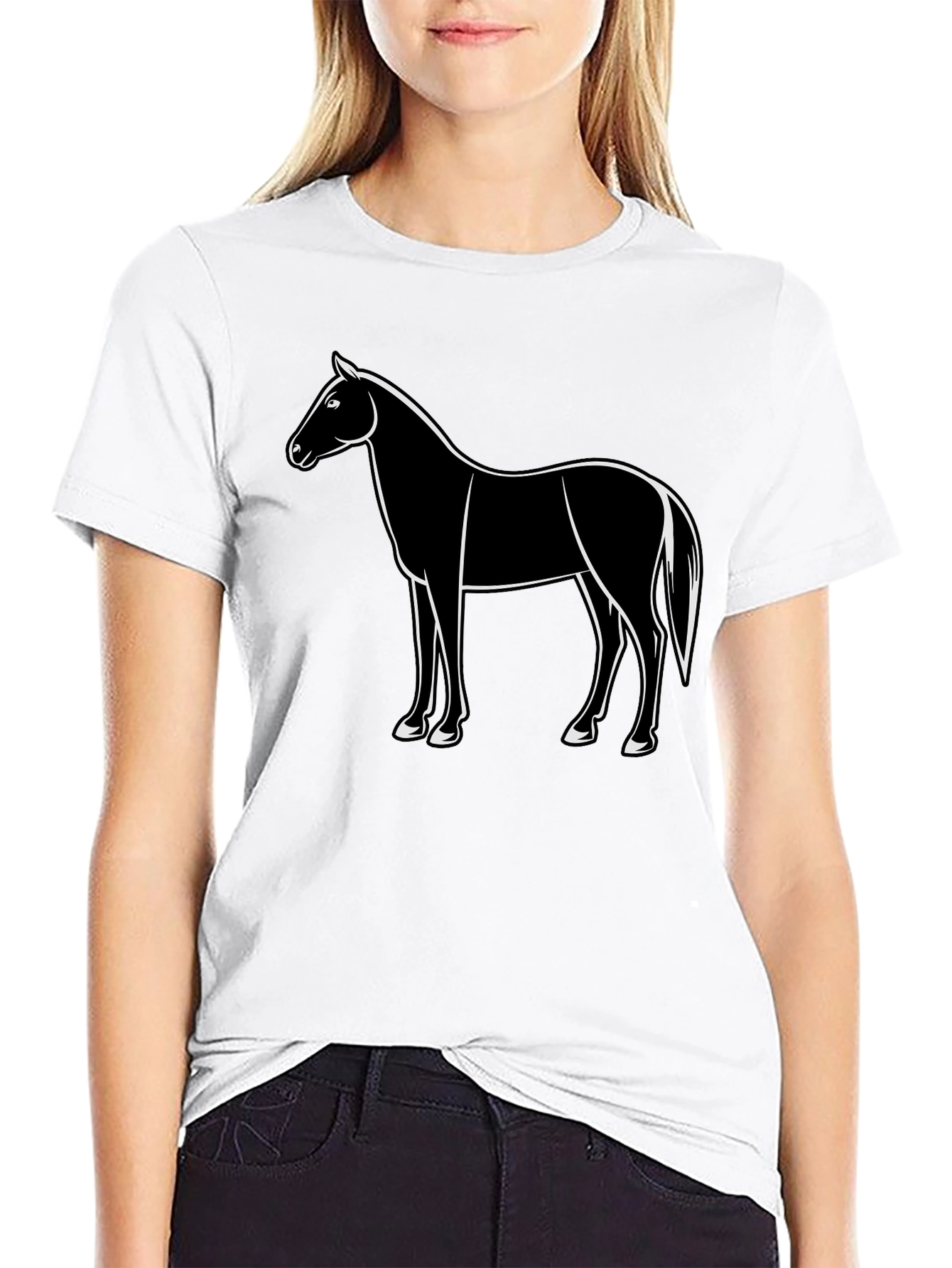 Horse Graphic Black T-Shirt Mens Fashion