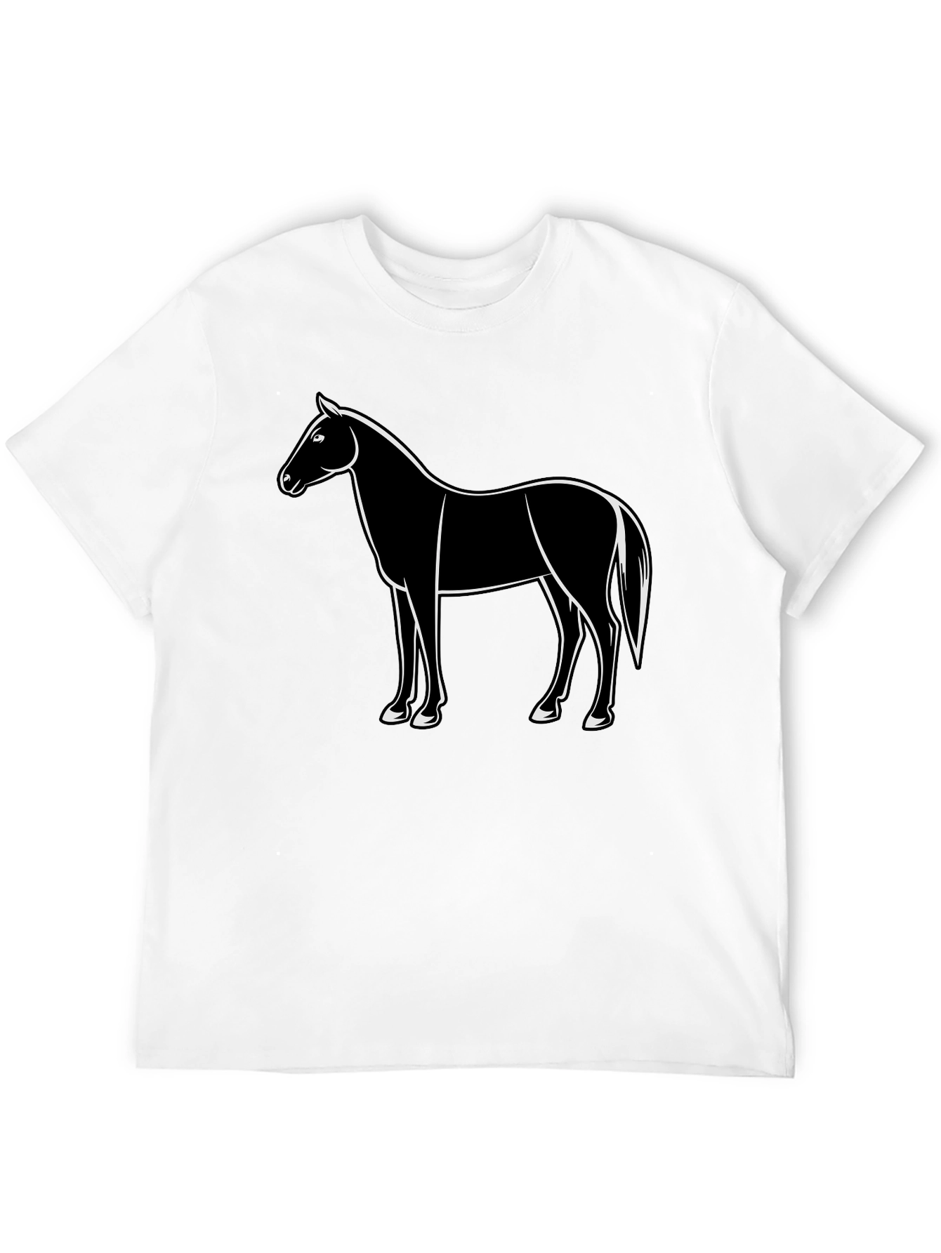 Horse Graphic Black T-Shirt Mens Fashion