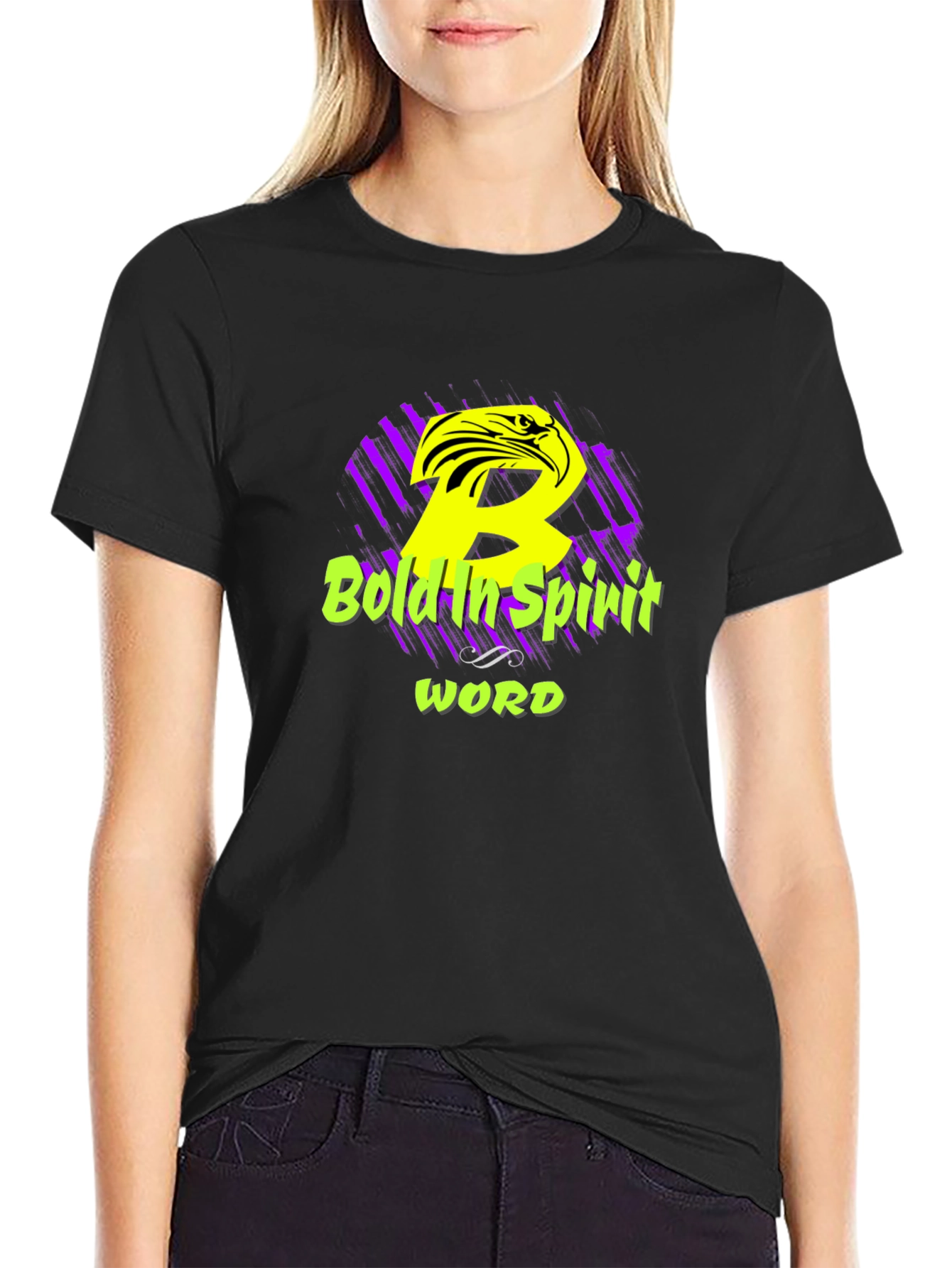 Bold Spirit Graphic Print Black T-Shirt