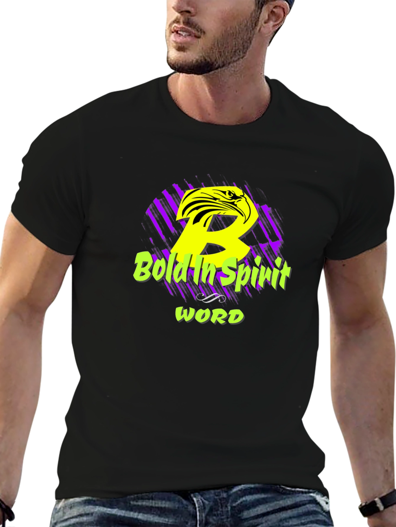Bold Spirit Graphic Print Black T-Shirt